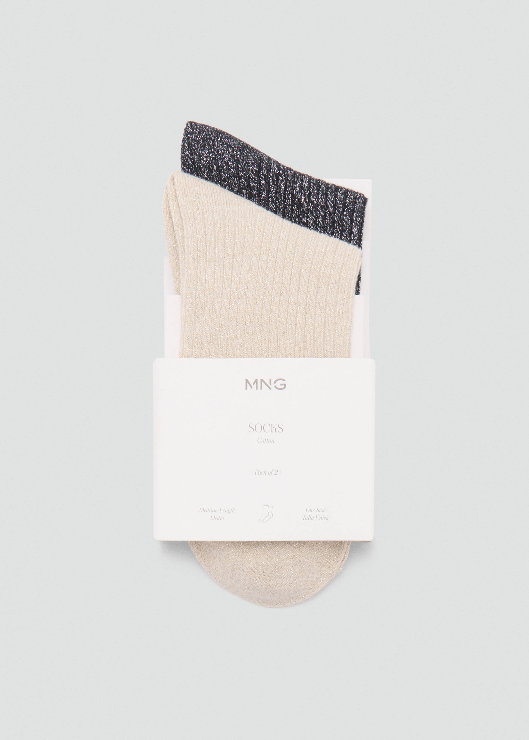 Pack of 2 ribbed lurex socks - Article without model