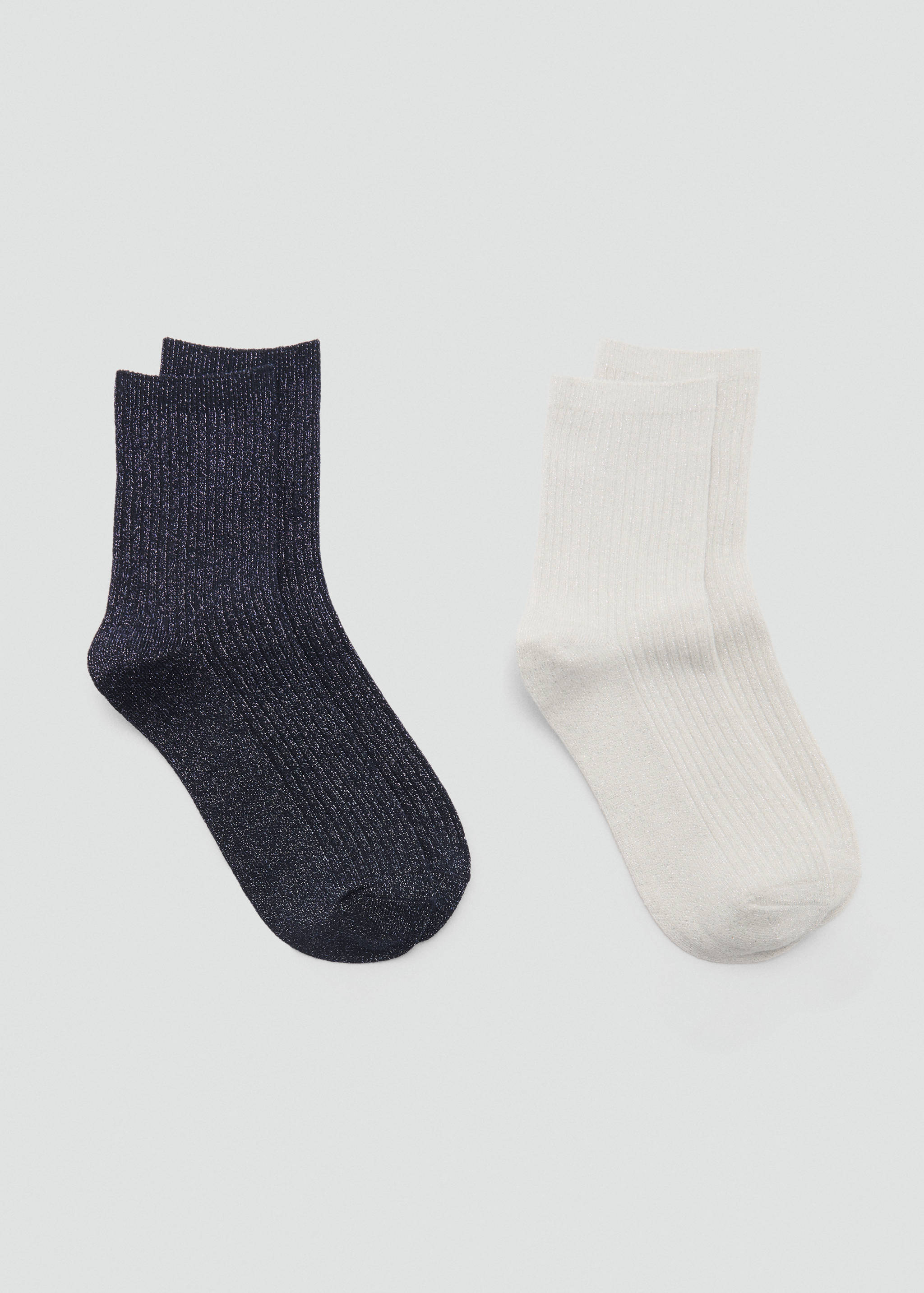 Pack of 2 ribbed lurex socks - Medium plane