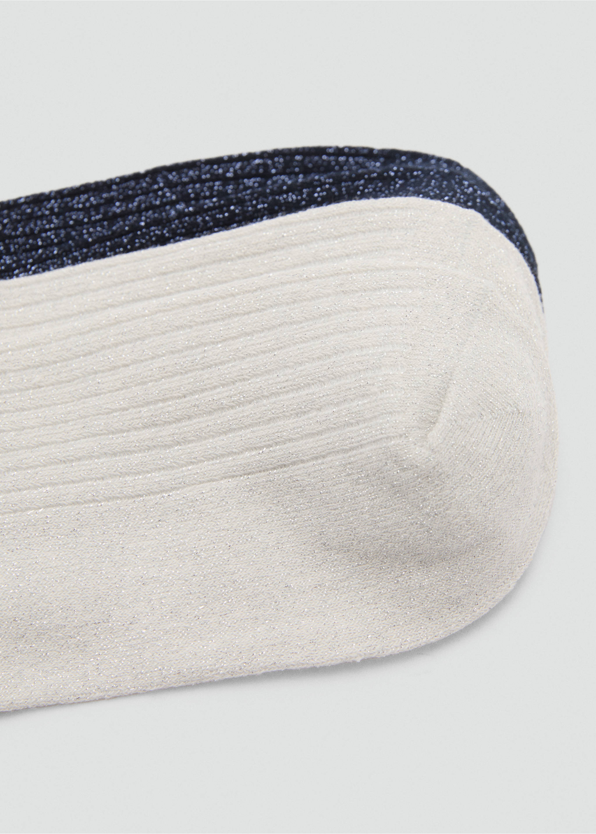 Pack of 2 ribbed lurex socks - Details of the article 2, Dark Navy. Ref: 87040351-00.