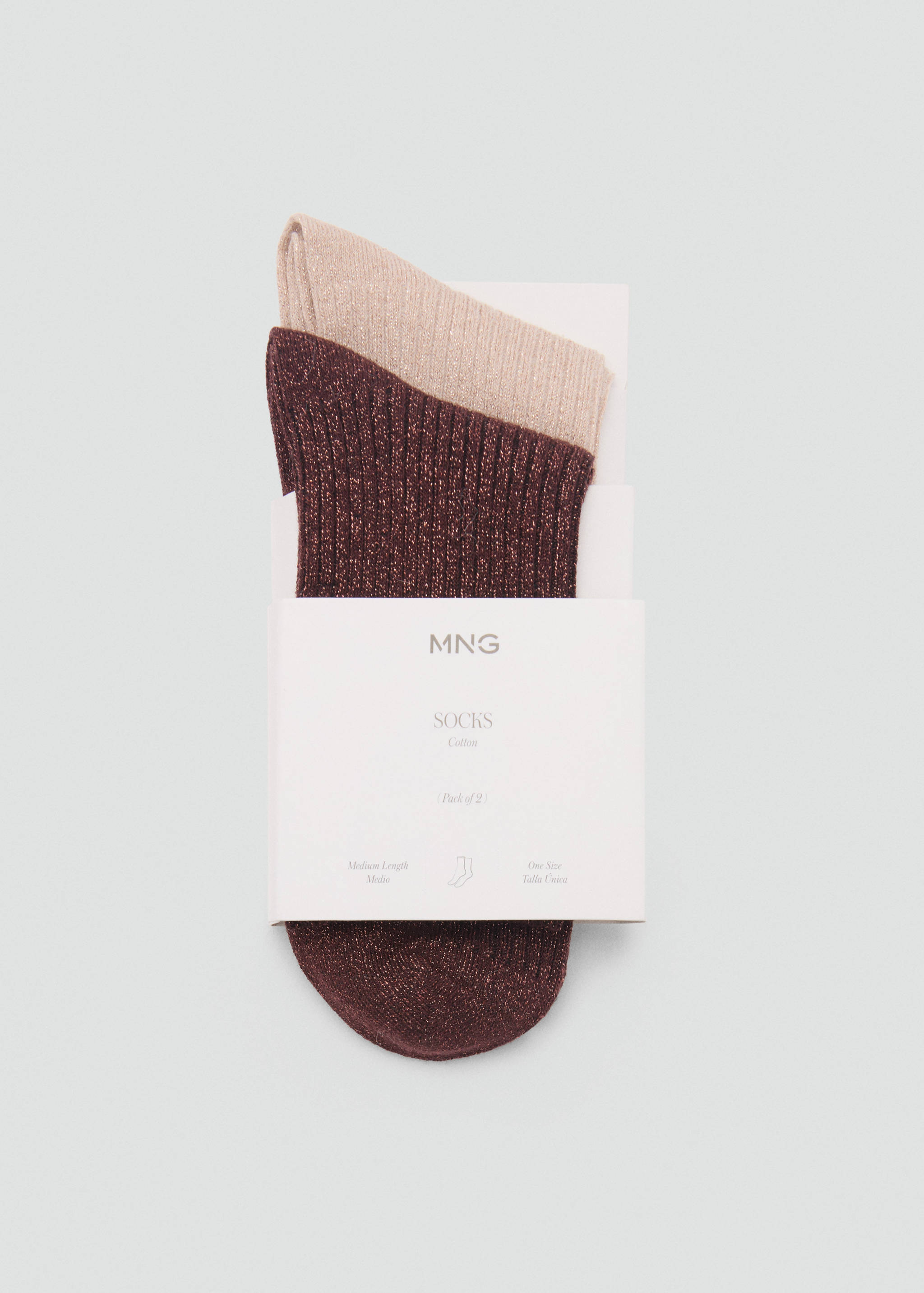 Pack of 2 ribbed lurex socks - Article without model
