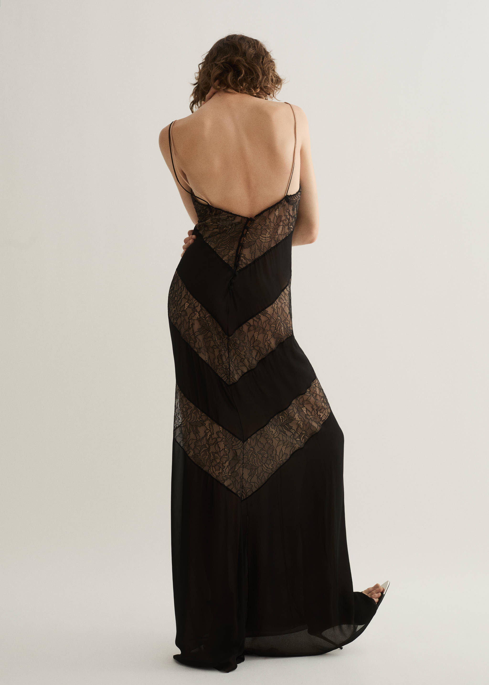 Lace panel slip dress - Reverse of the article