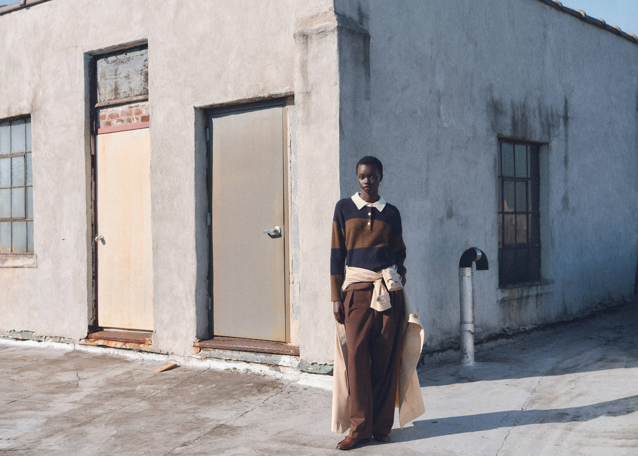 Striped polo-neck sweater - Panoramic plane