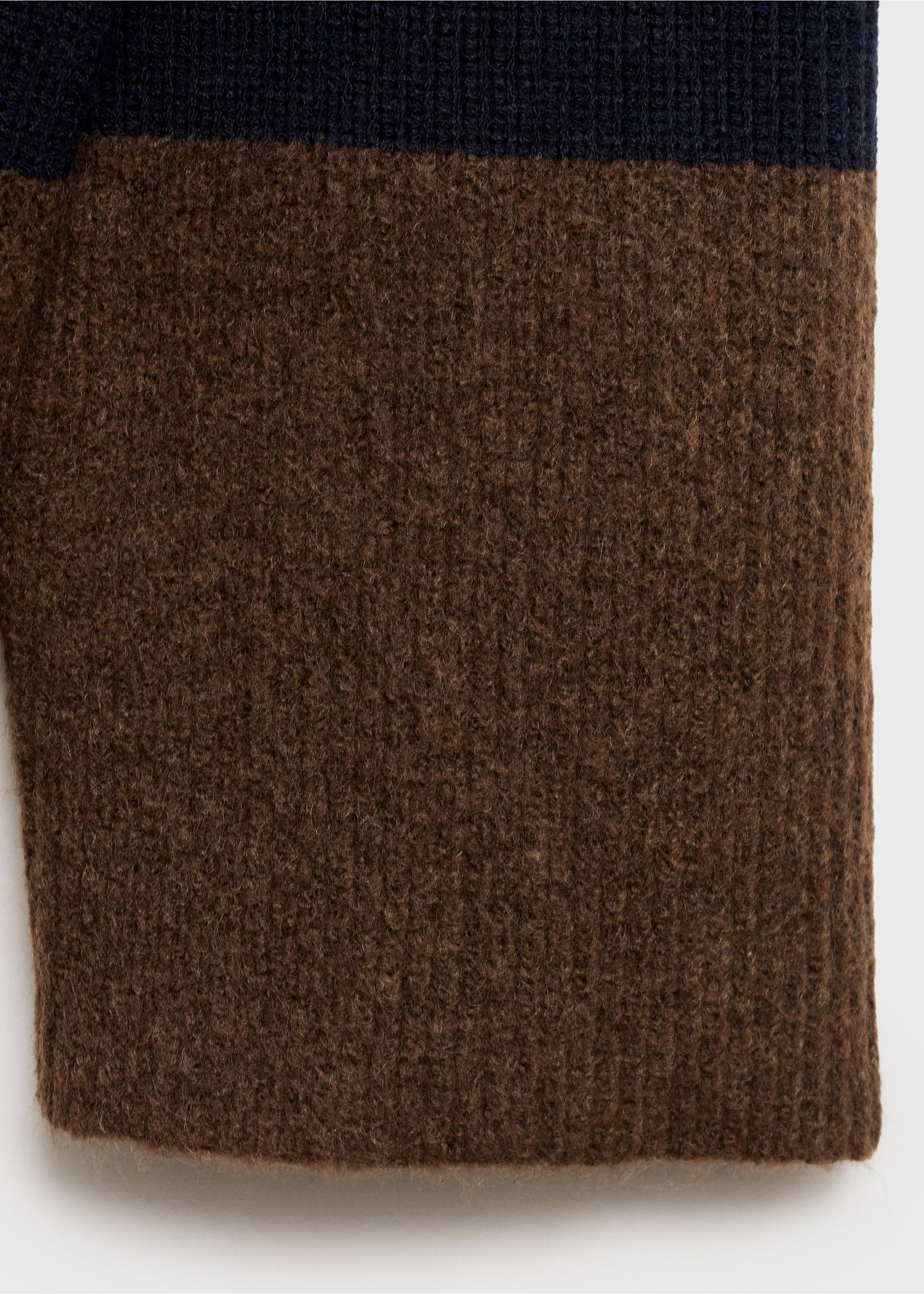 Striped polo-neck sweater - Details of the article 0, Dark Navy. Ref: 87040356-00.