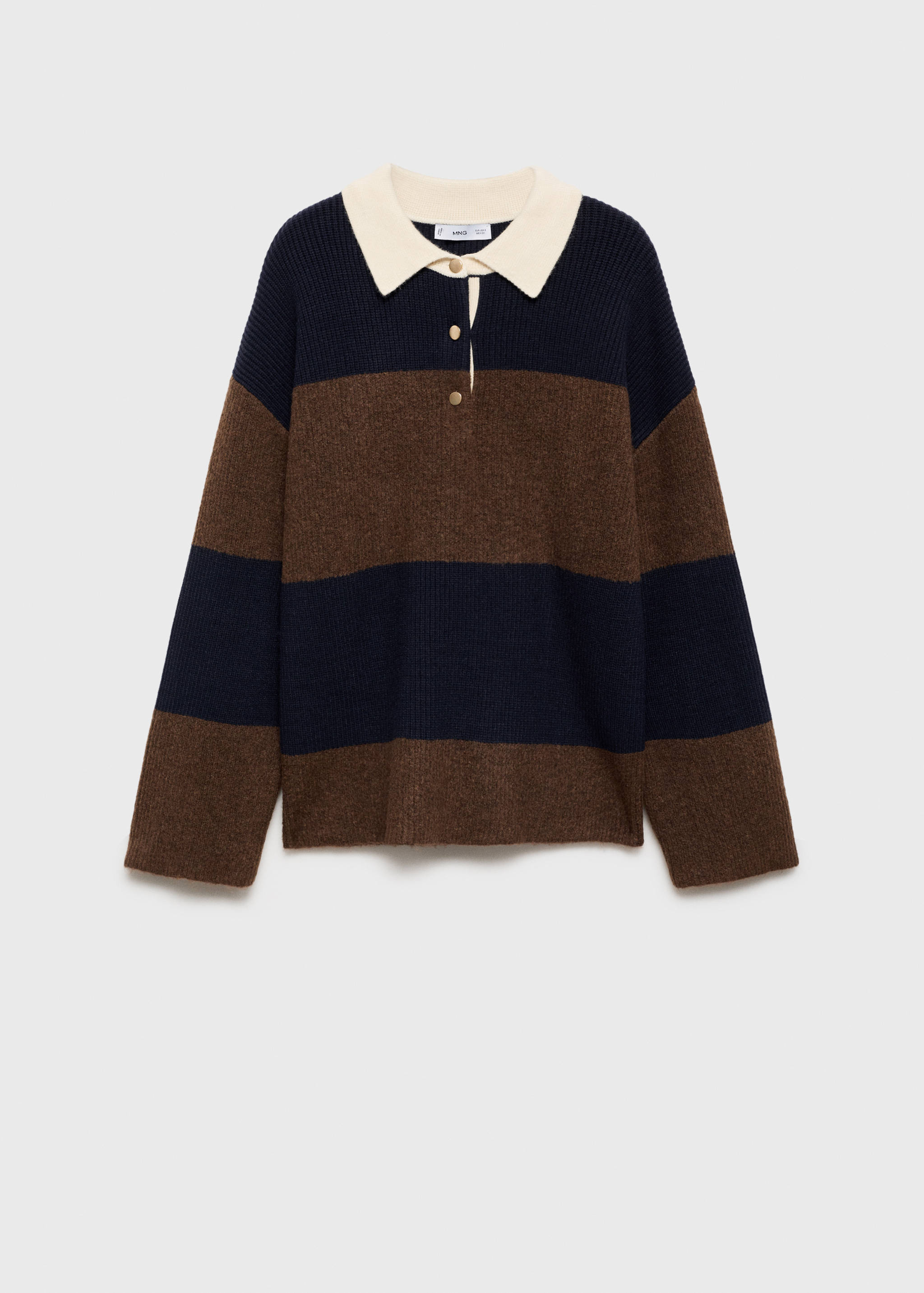 Striped polo-neck sweater - Article without model