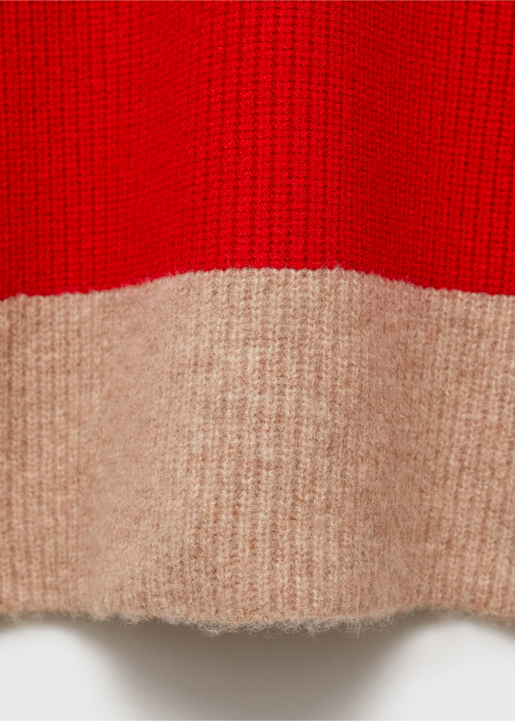 Striped polo-neck sweater - Details of the article 0, Red. Ref: 87040356-00.