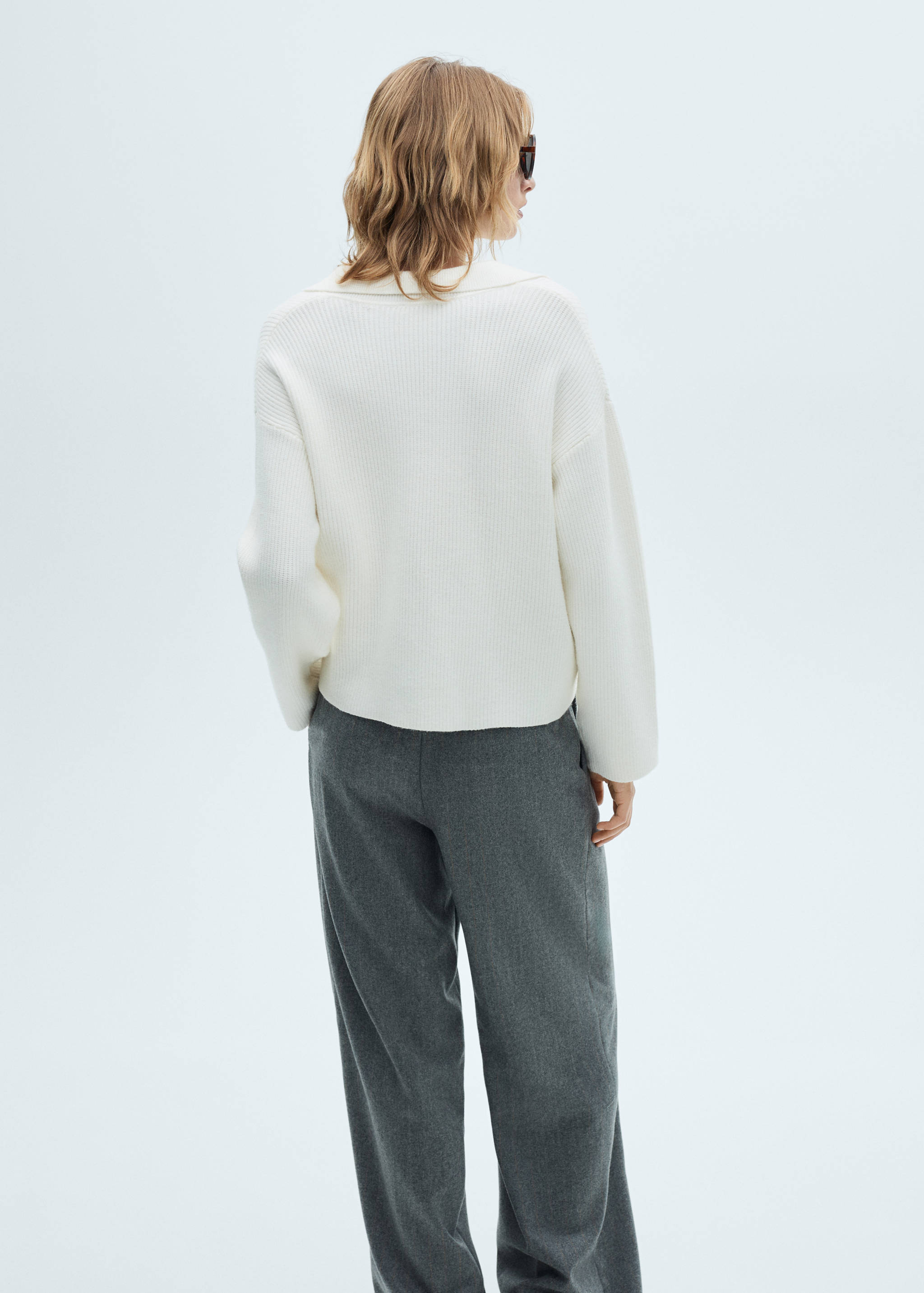 Knitted polo-neck sweater - Reverse of the article