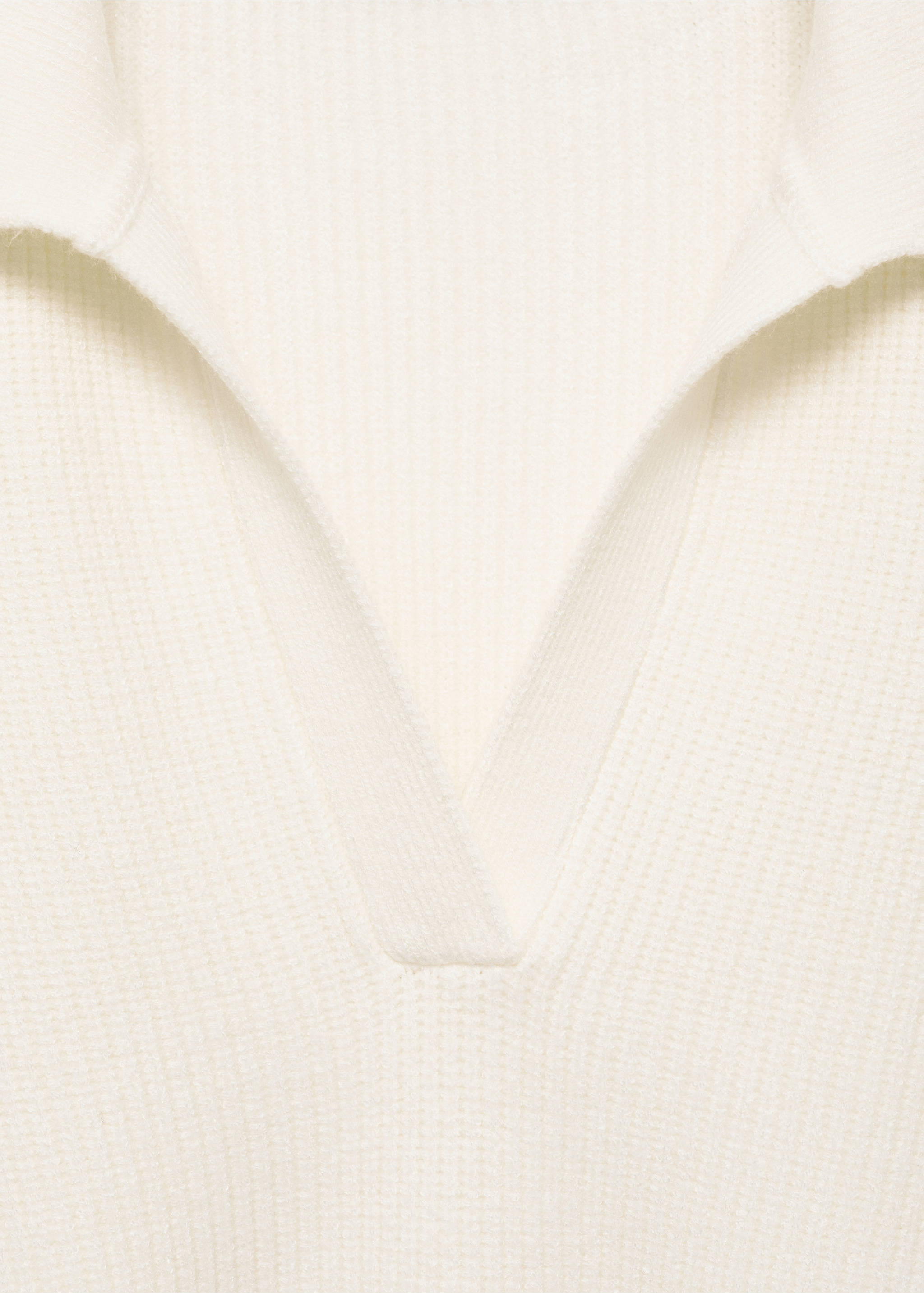 Strickpullover mit Poloshirt-Kragen - Detail des Artikels 8, Ecru. Ref: 87040357-00.