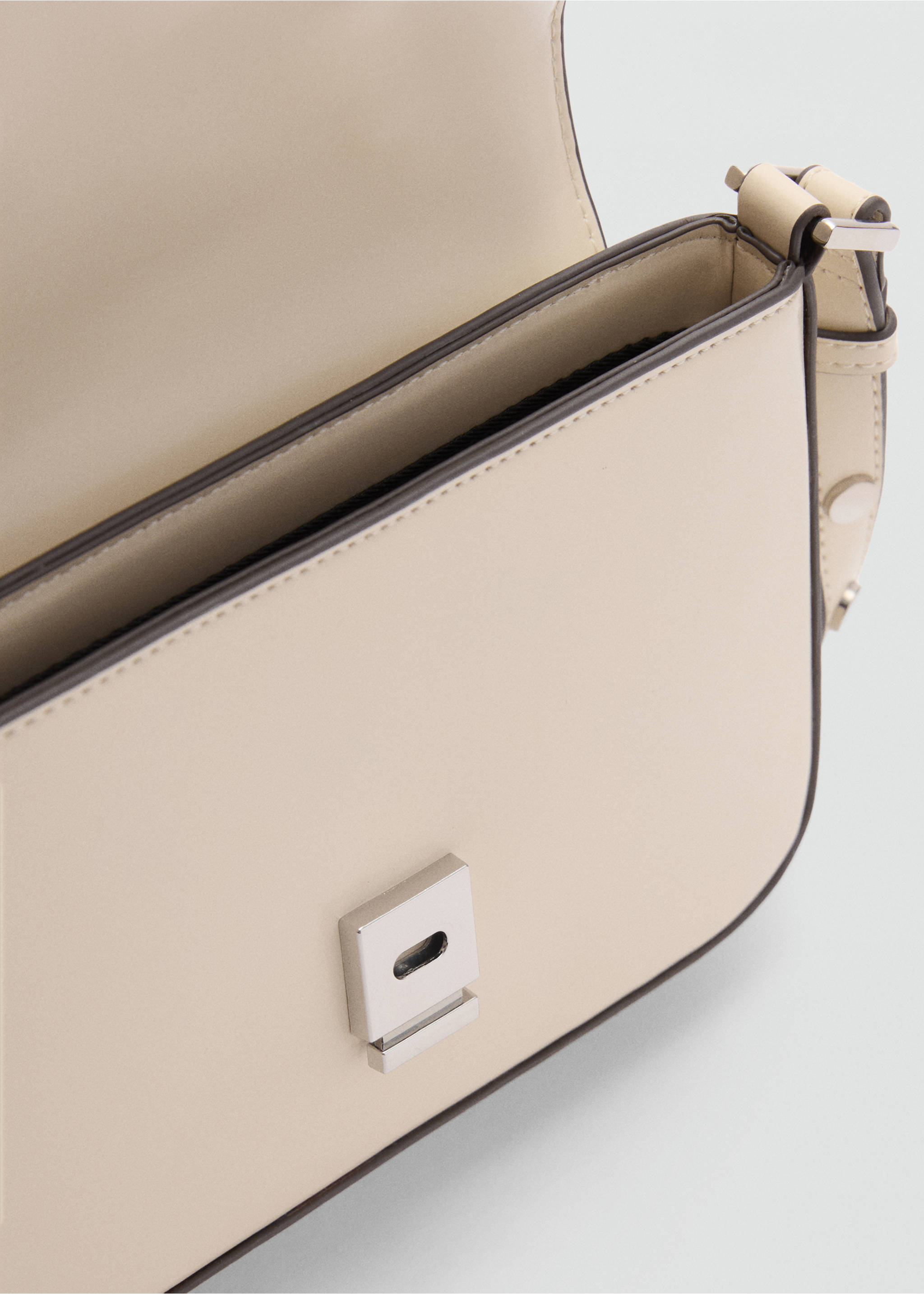 Shoulder bag with strap - Details of the article 1, Off White. Ref: 87040358-00.