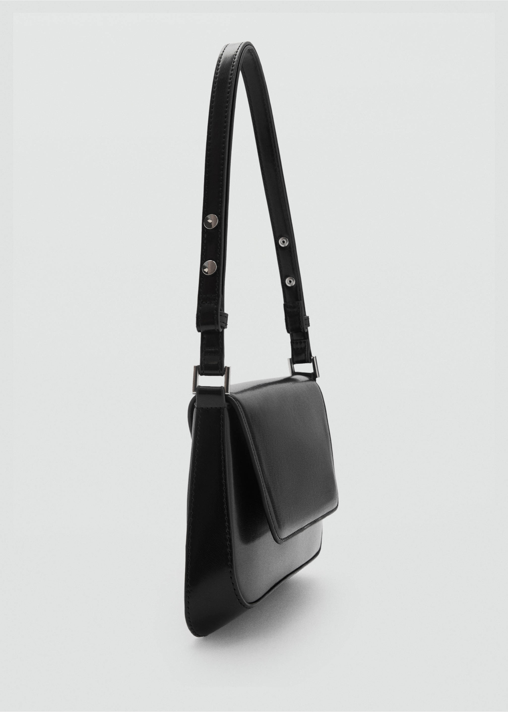 Bolso hombro solapa - Plano medio, Negro. Ref: 87040358-00.