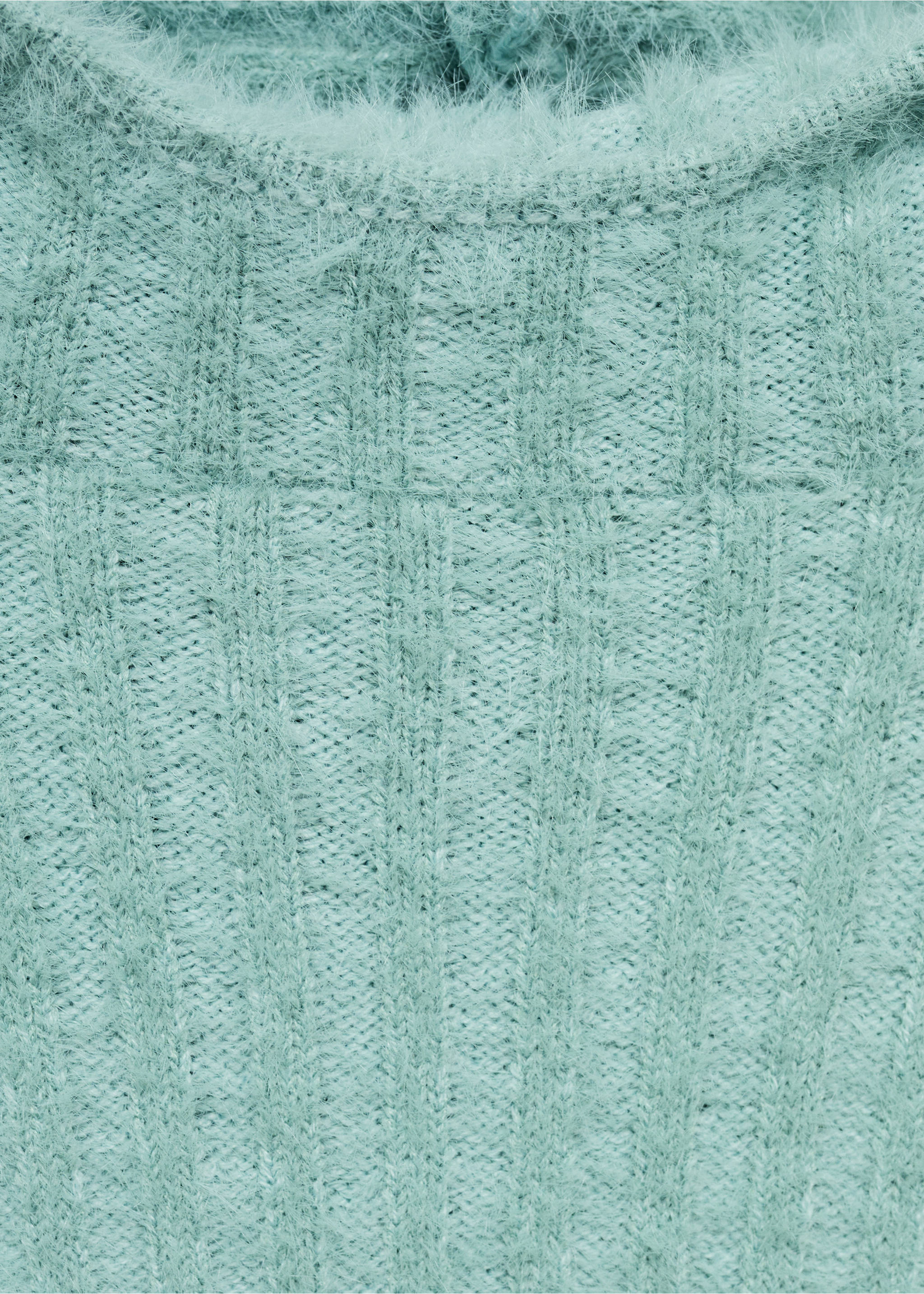 Műbőr kapucnis pulóver - A termék adatai 8, Türkiz. Ref: 87040359-00.