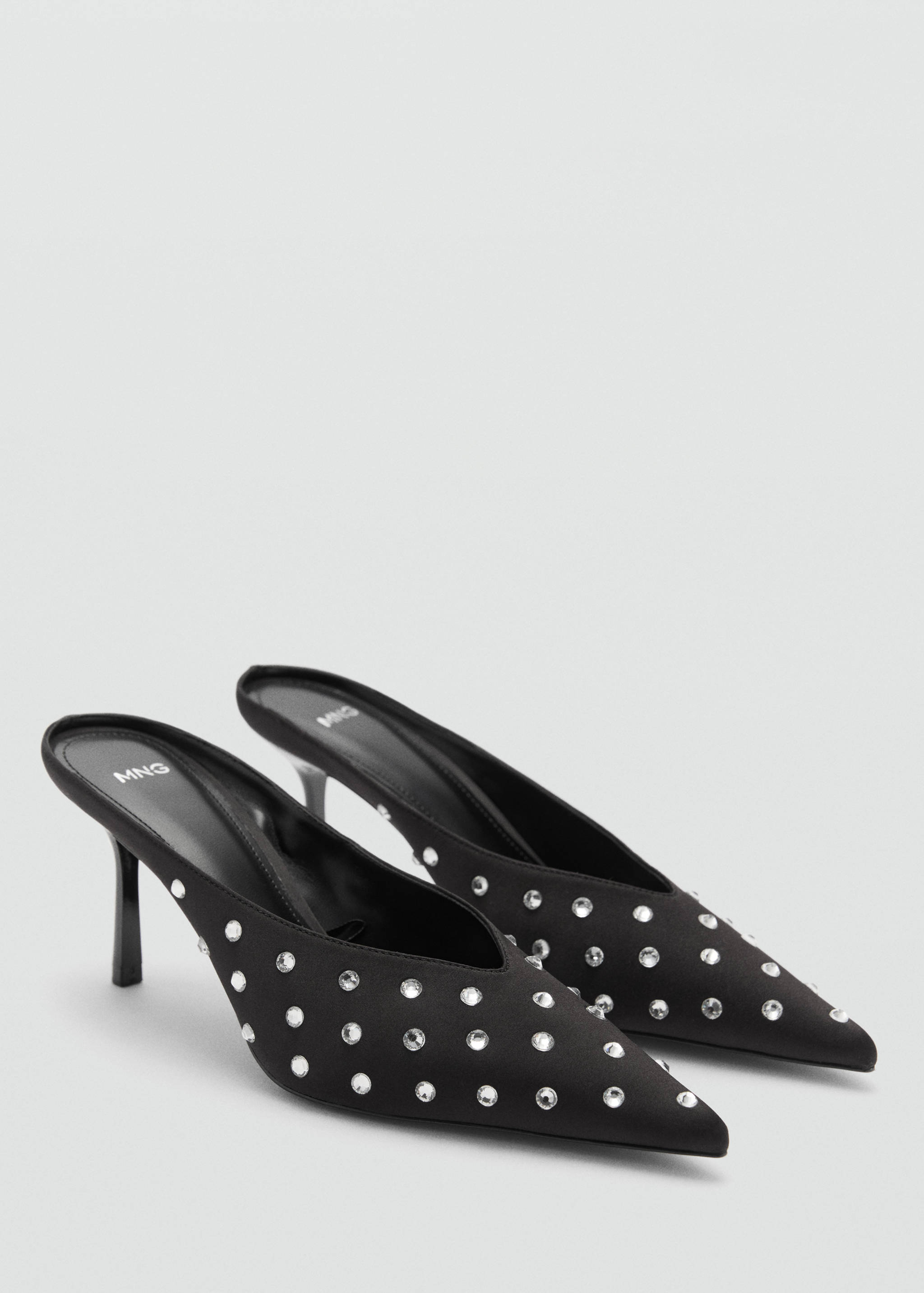 Crystal slingback heeled shoe - Medium plane