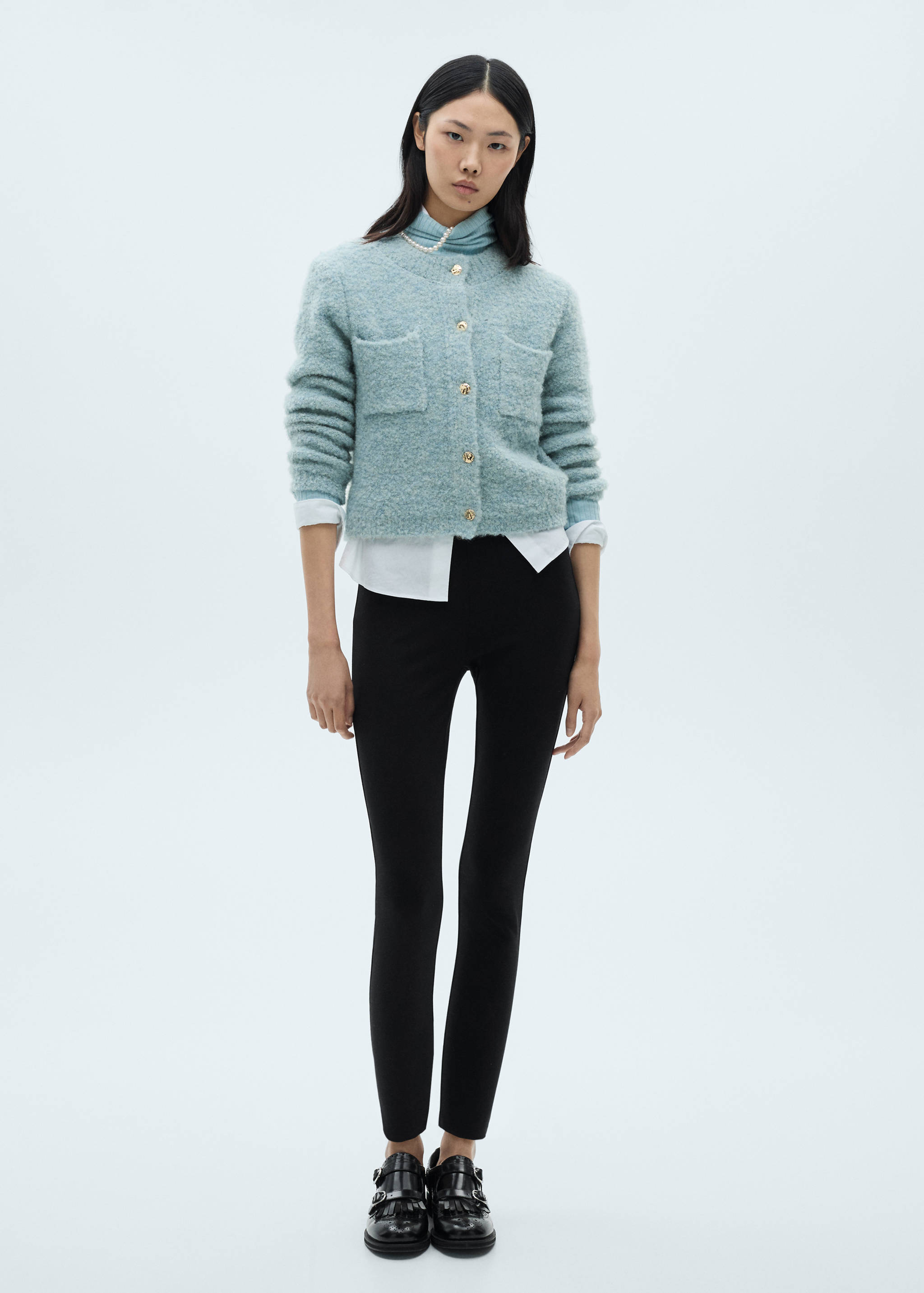 Bouclé jacket with jewel buttons - General plane