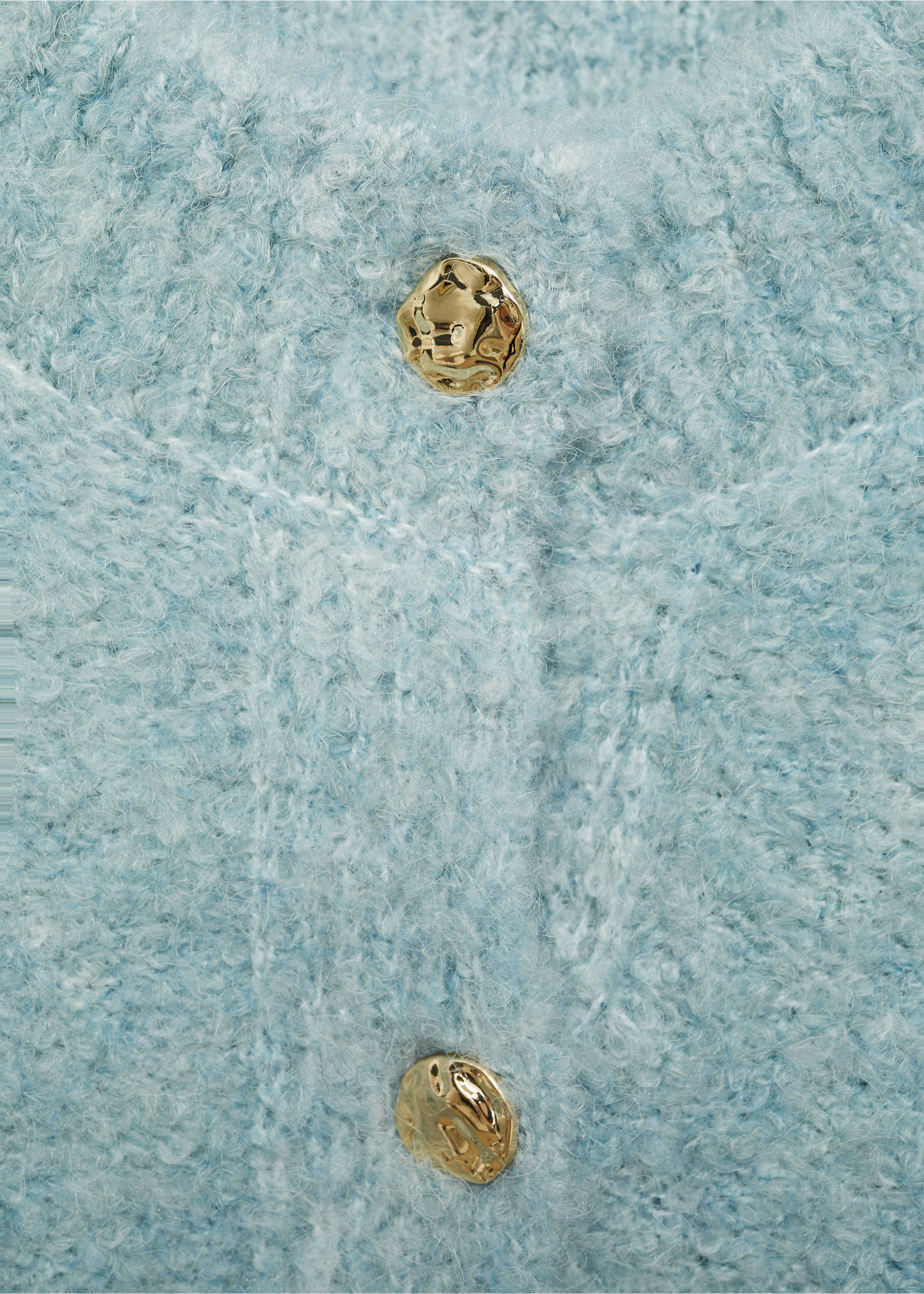 Bouclé jacket with jewel buttons - Details of the article 8, Sky Blue. Ref: 87040363-00.