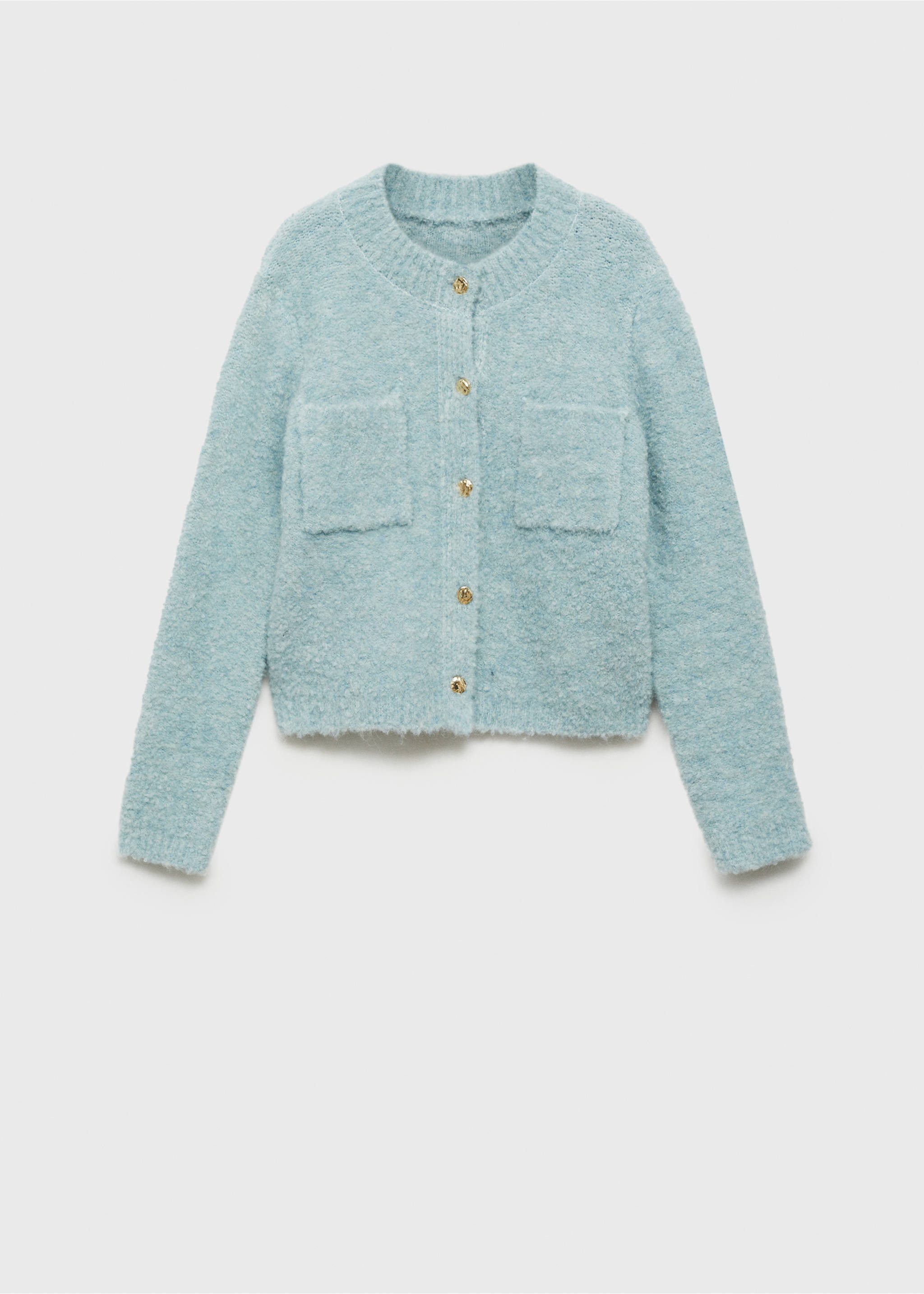 Bouclé jacket with jewel buttons - Article without model, Sky Blue. Ref: 87040363-00.