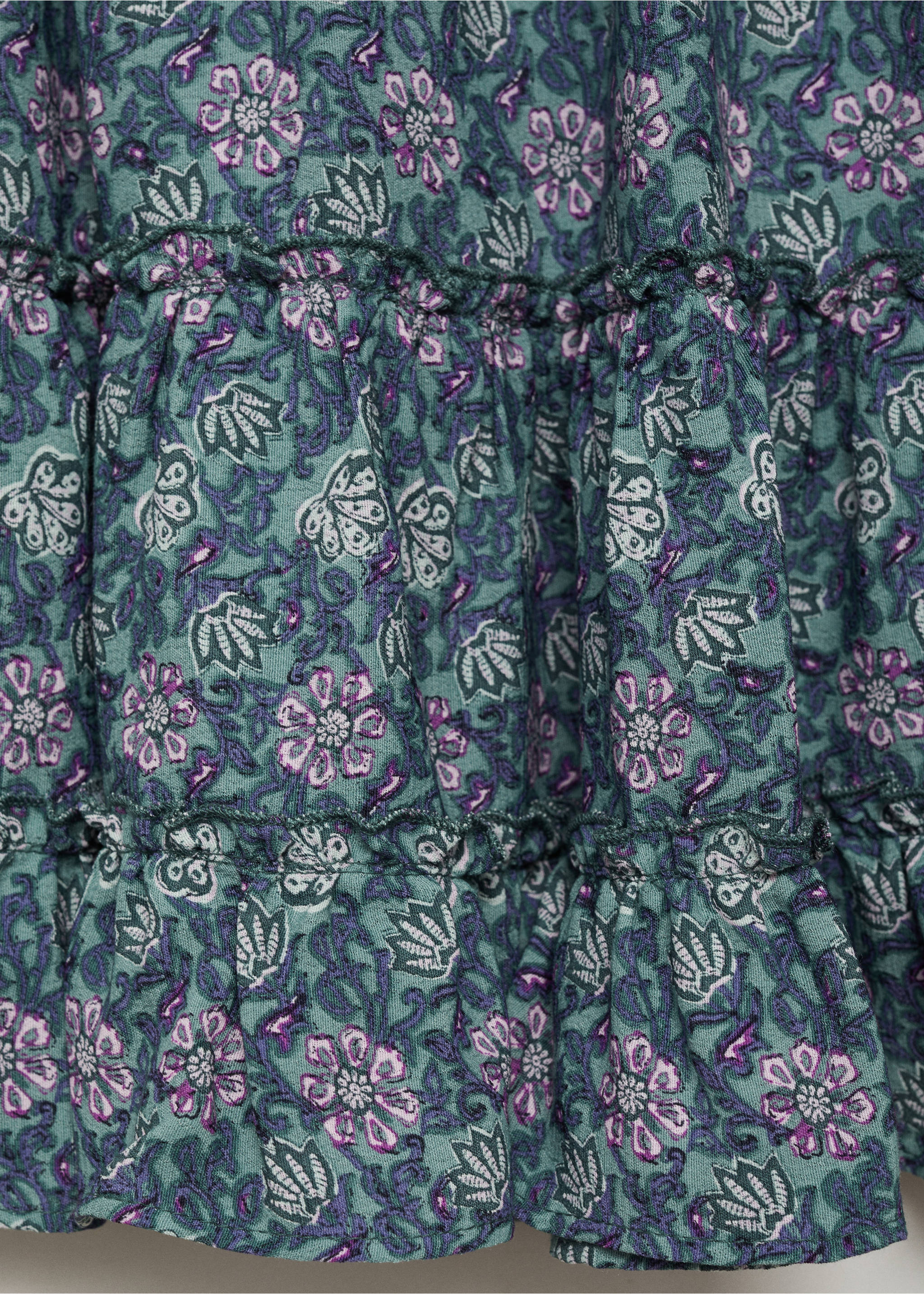 Gemusterter Rüschenrock - Detail des Artikels 0, Minzgrün. Ref: 87040366-00.