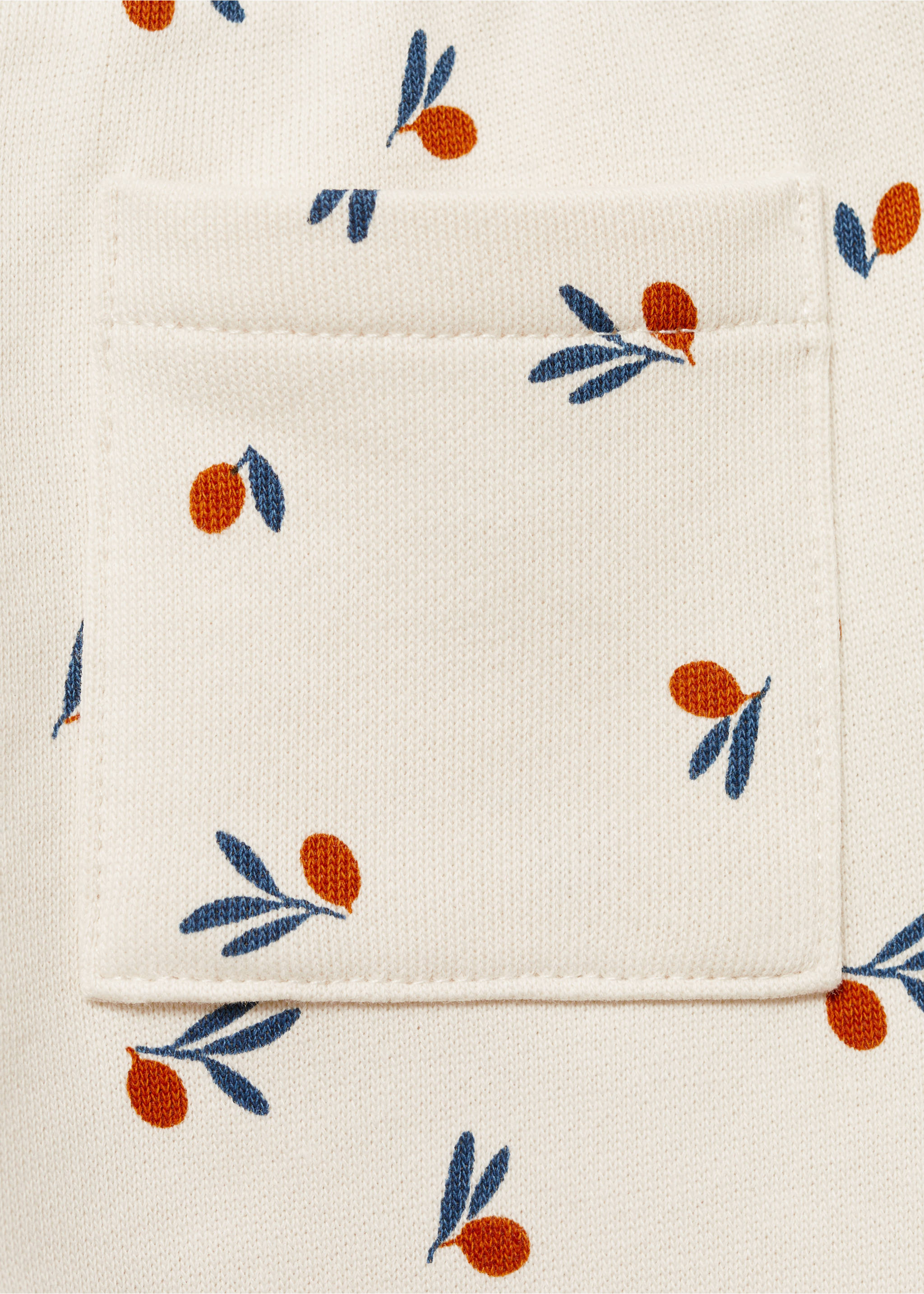 Pantalon imprimé coton - Détail de l'article 0, Blanc cassé. Ref: 87040374-00.