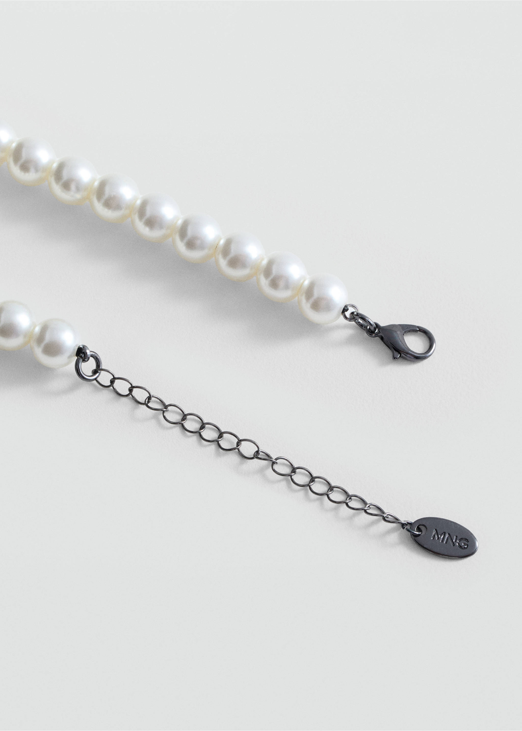 Collar abalorios combinados - Detalle del artículo 1, Blanco. Ref: 87040380-00.