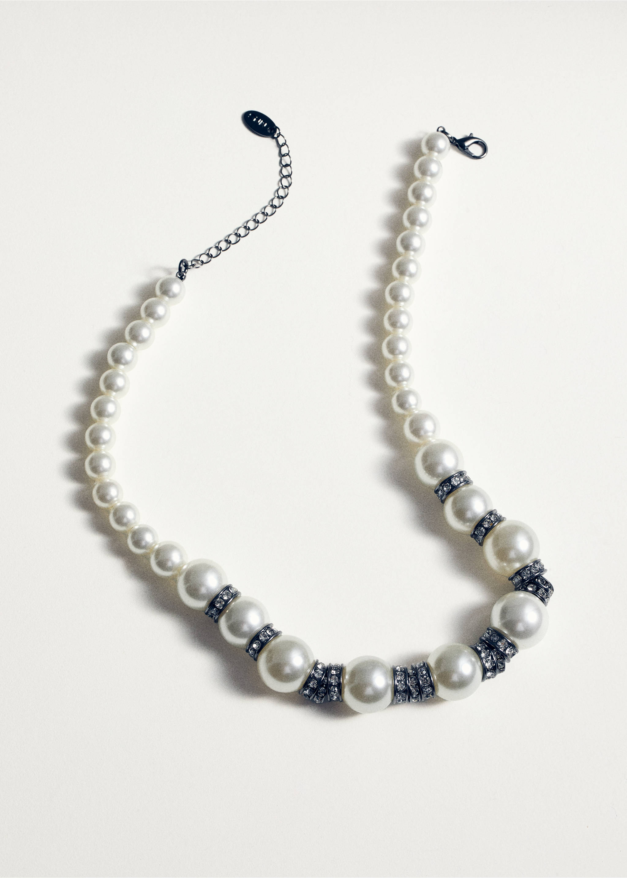 Collar abalorios combinados - Detalle del artículo 5, Blanco. Ref: 87040380-00.