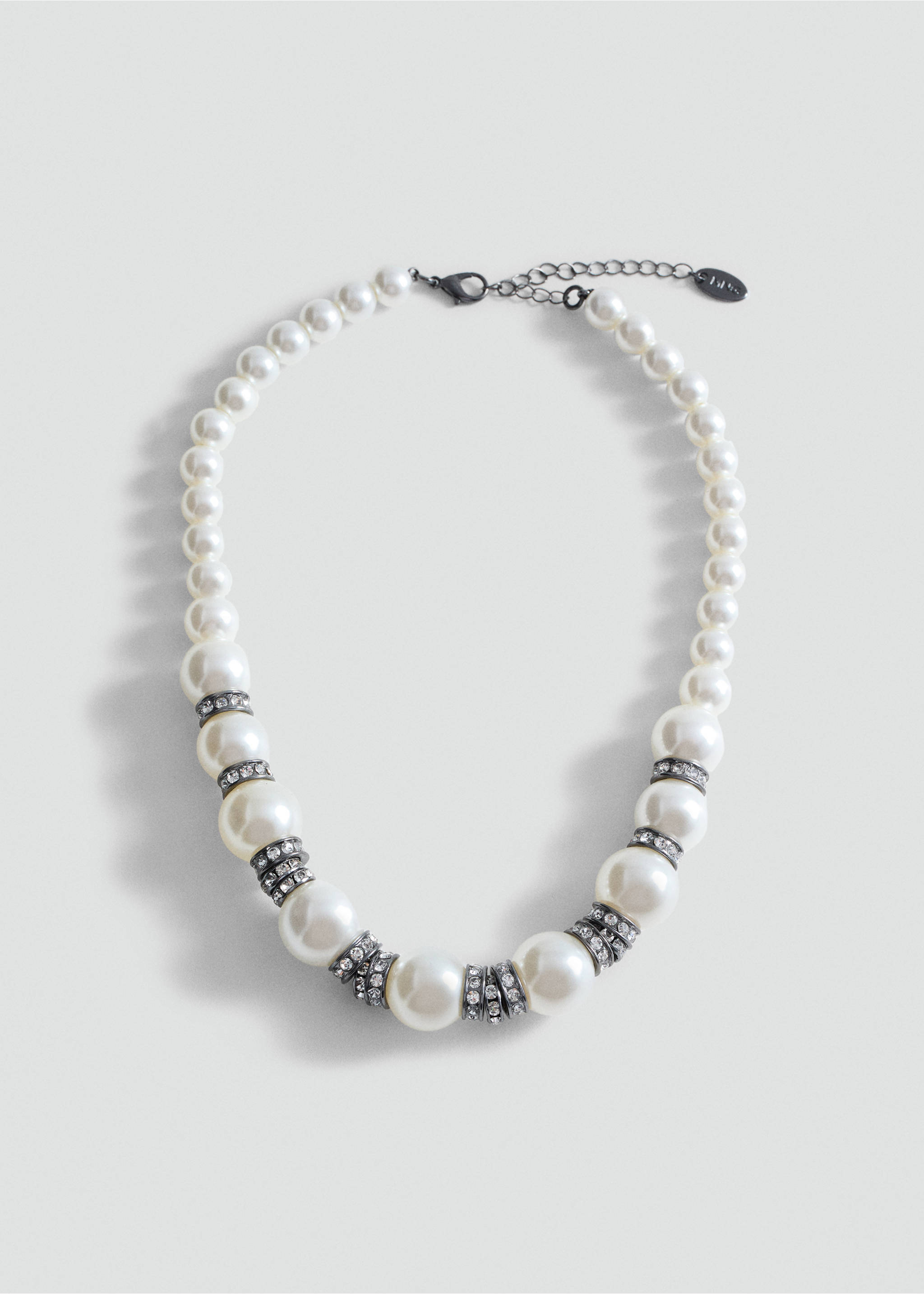Mixed bead necklace - Article without model, White. Ref: 87040380-00.