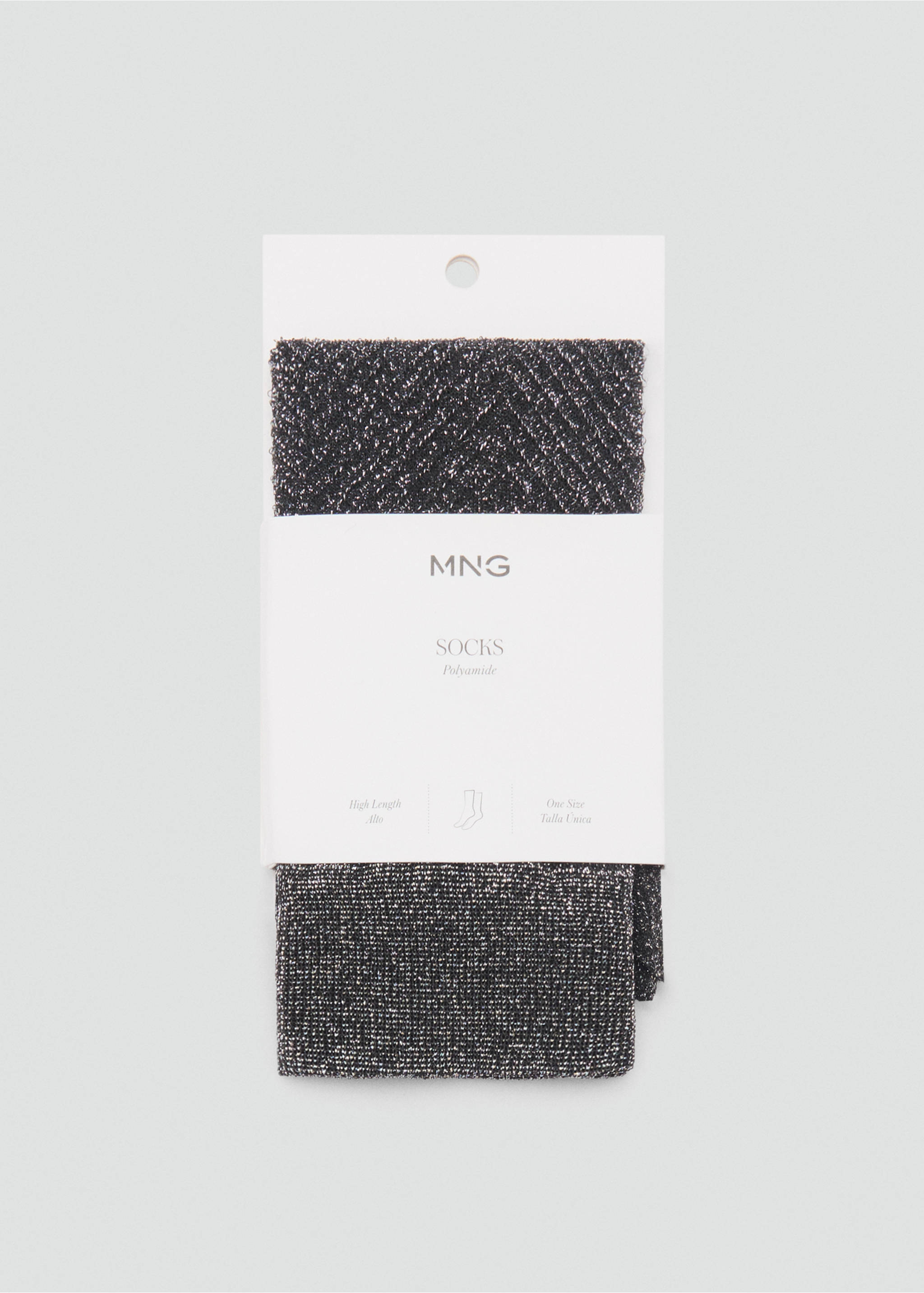 Lurex long socks - Article without model, Silver. Ref: 87040382-00.