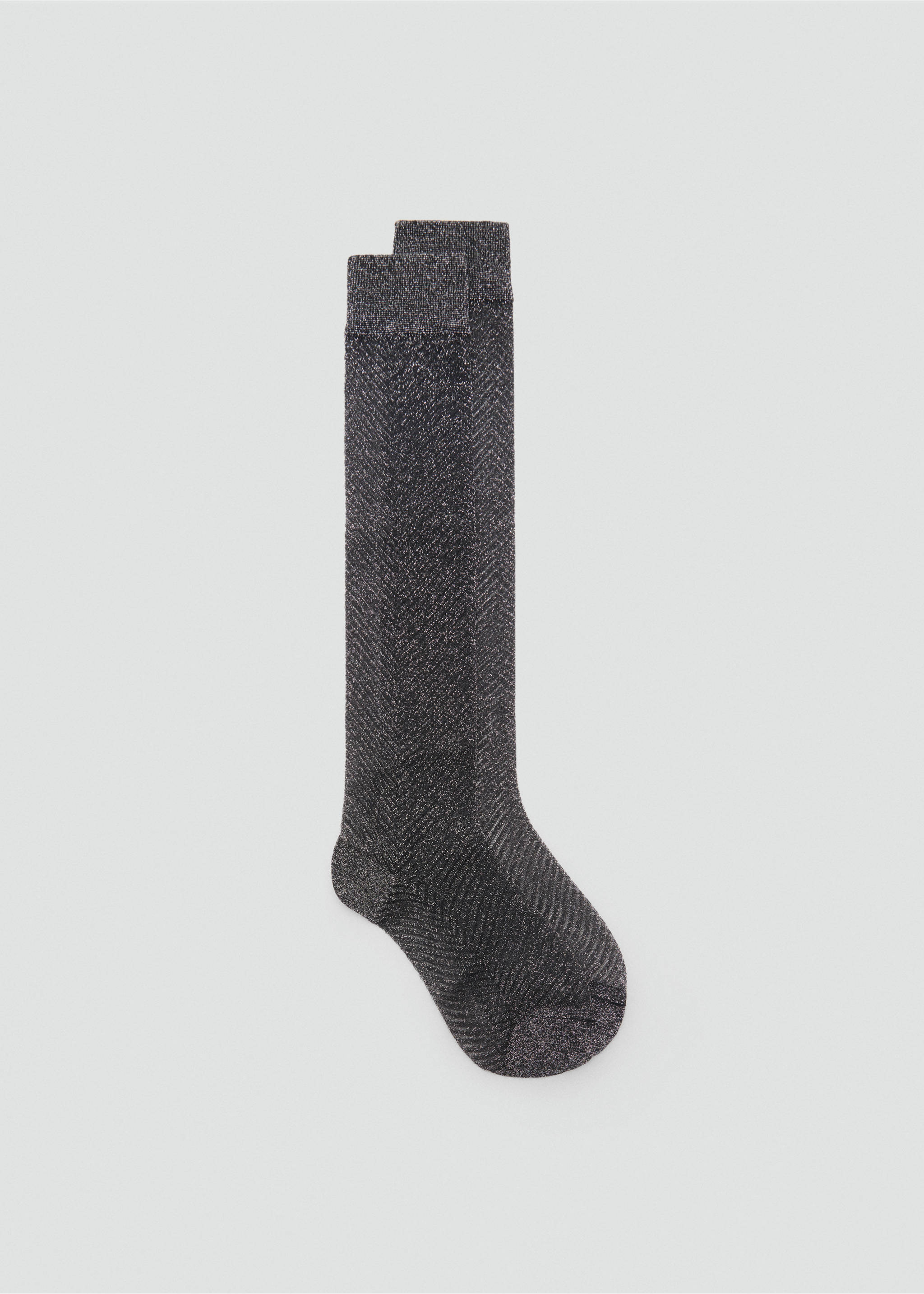 Lurex long socks - Medium plane, Silver. Ref: 87040382-00.