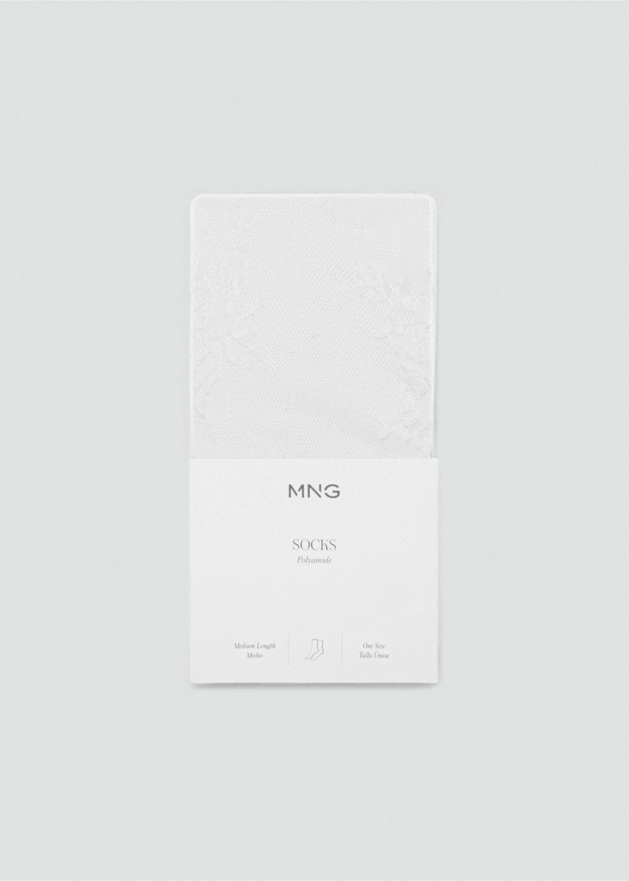 Socken mit Spitzen-Design - Artikel ohne Model, Weiß. Ref: 87040385-00.