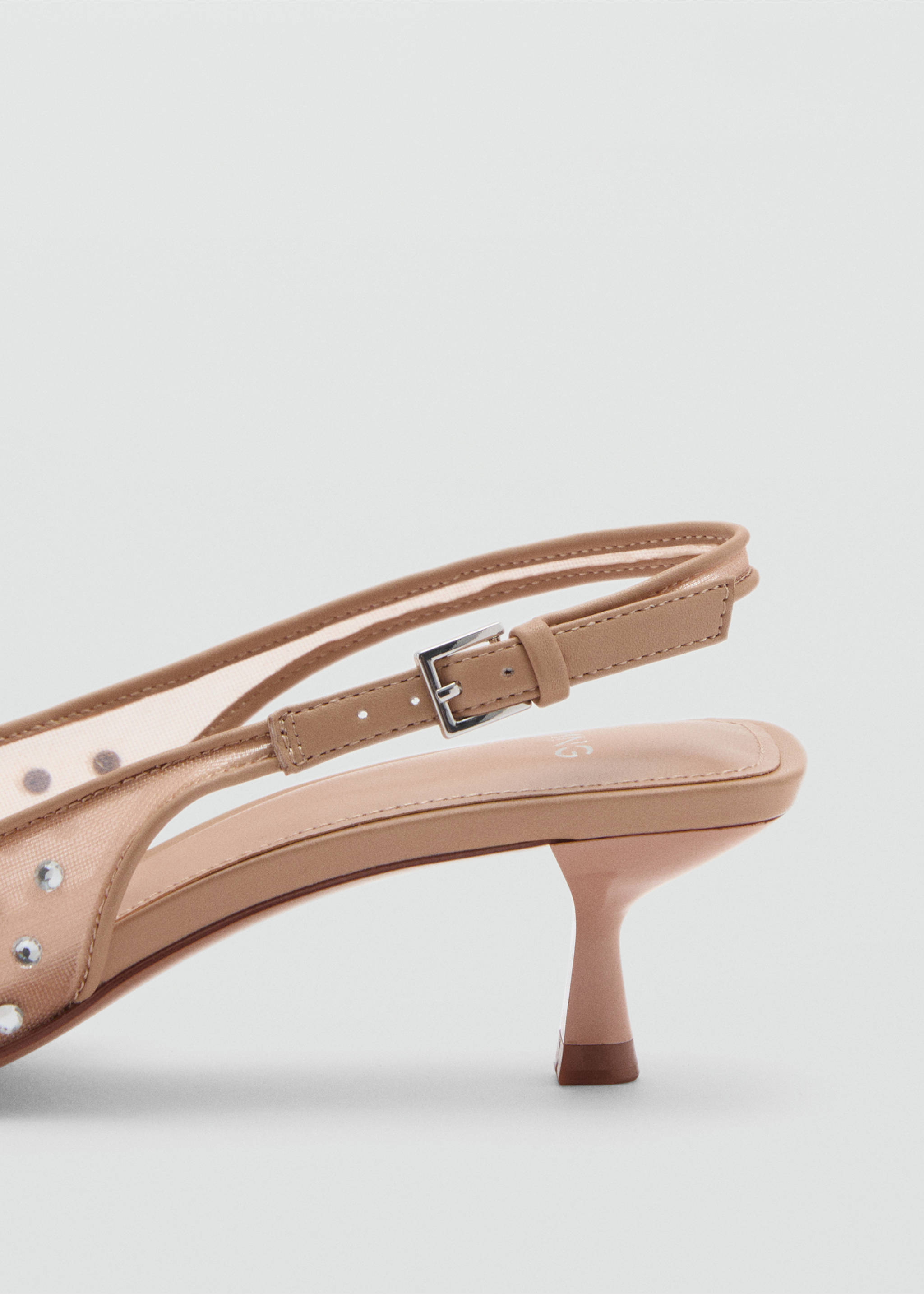 Crystal heel shoe - Details of the article 1, Nude. Ref: 87040417-00.