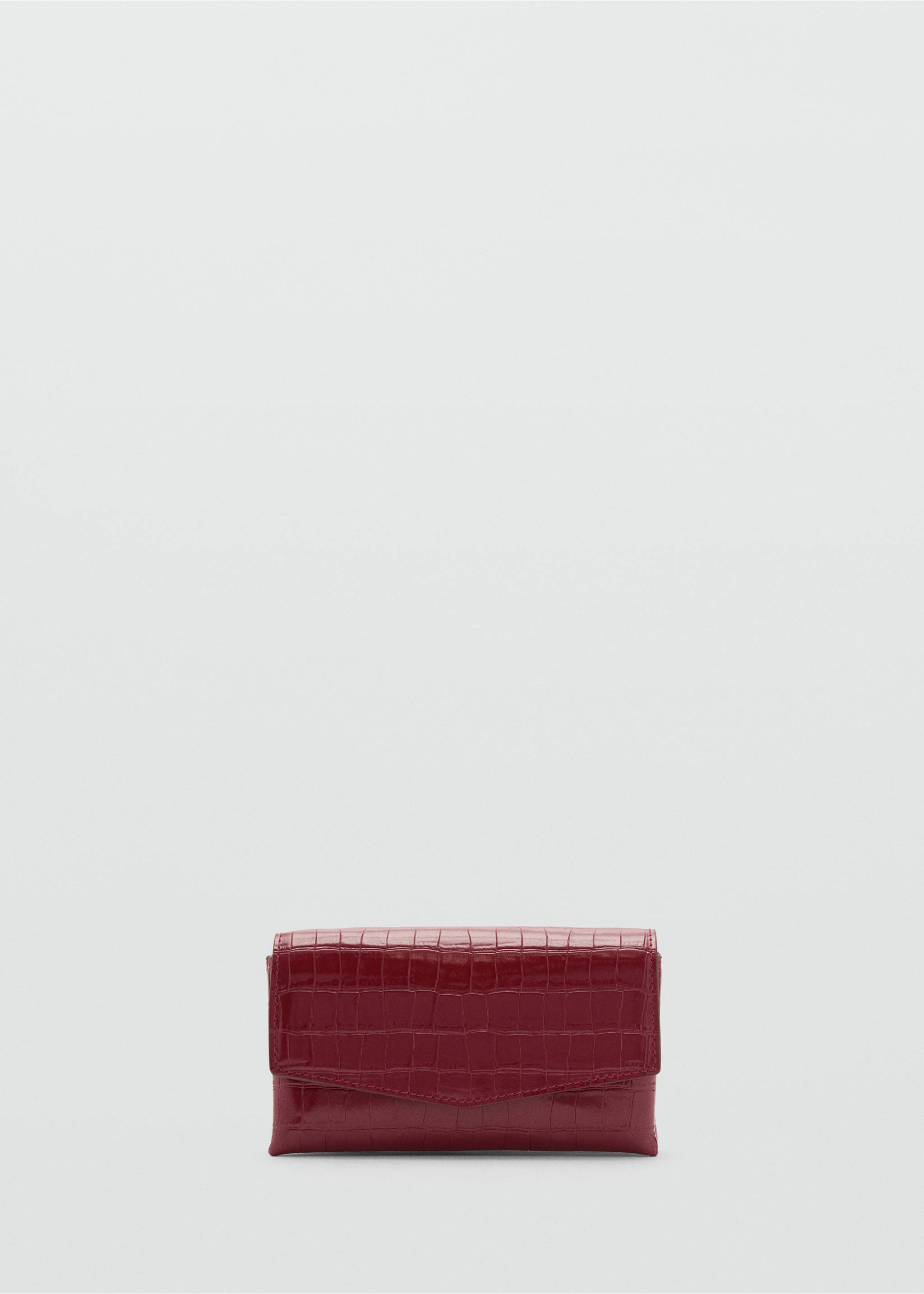 Croc-effect flap bag - Article without model, Cherry. Ref: 87040420-00.