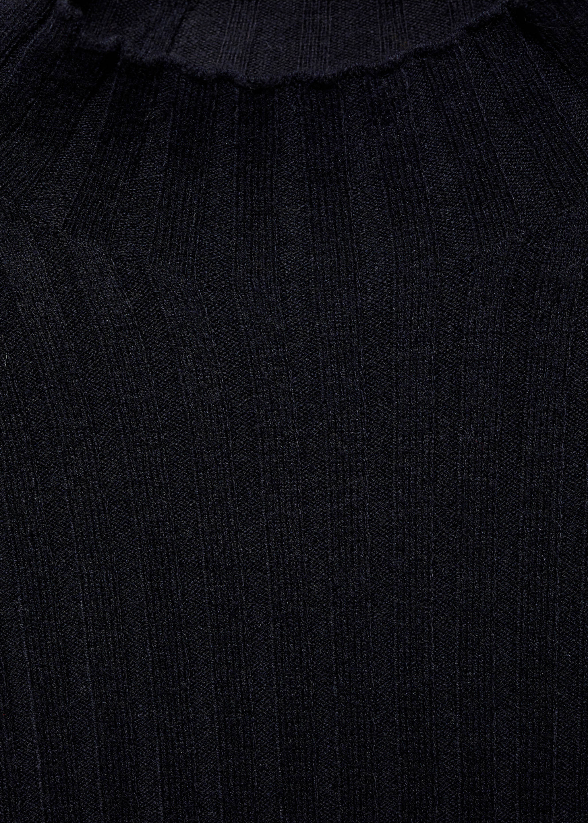 Ribbed sweater with perkins neck - Details of the article 8, Dark Navy. Ref: 87040425-00.