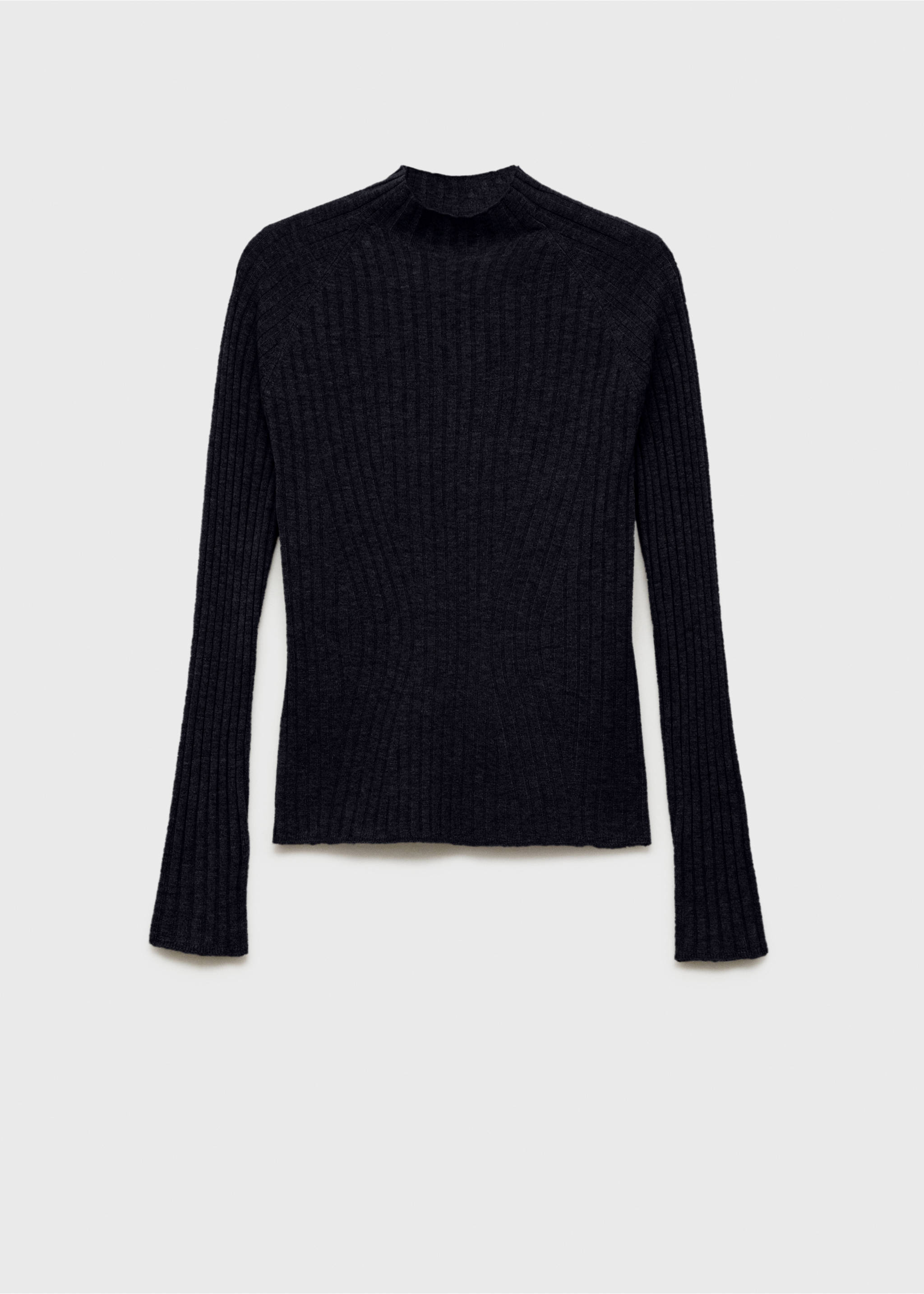 Ribbed sweater with perkins neck - Article without model, Dark Navy. Ref: 87040425-00.