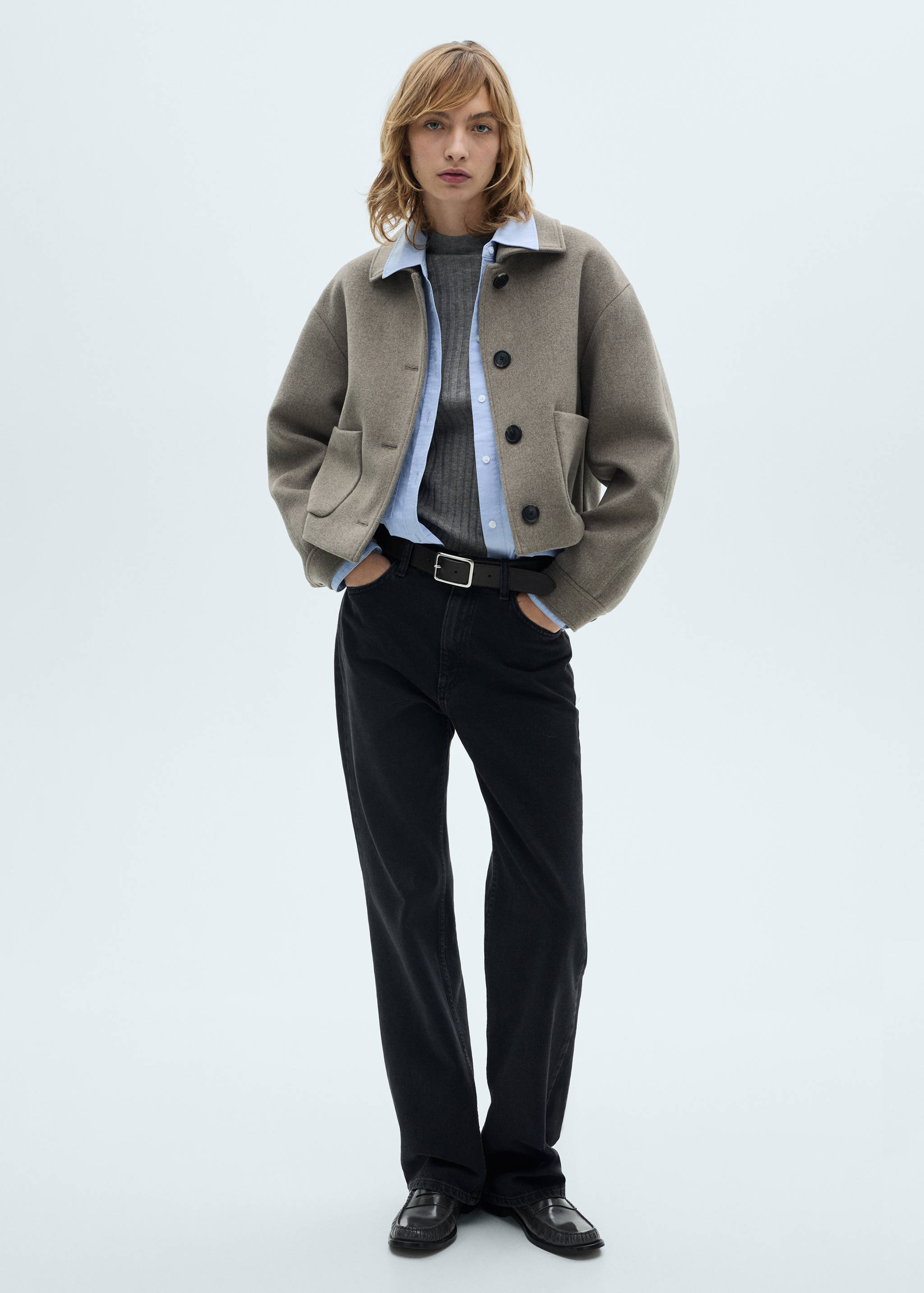 Pull-over côtelé col montant - Plan général