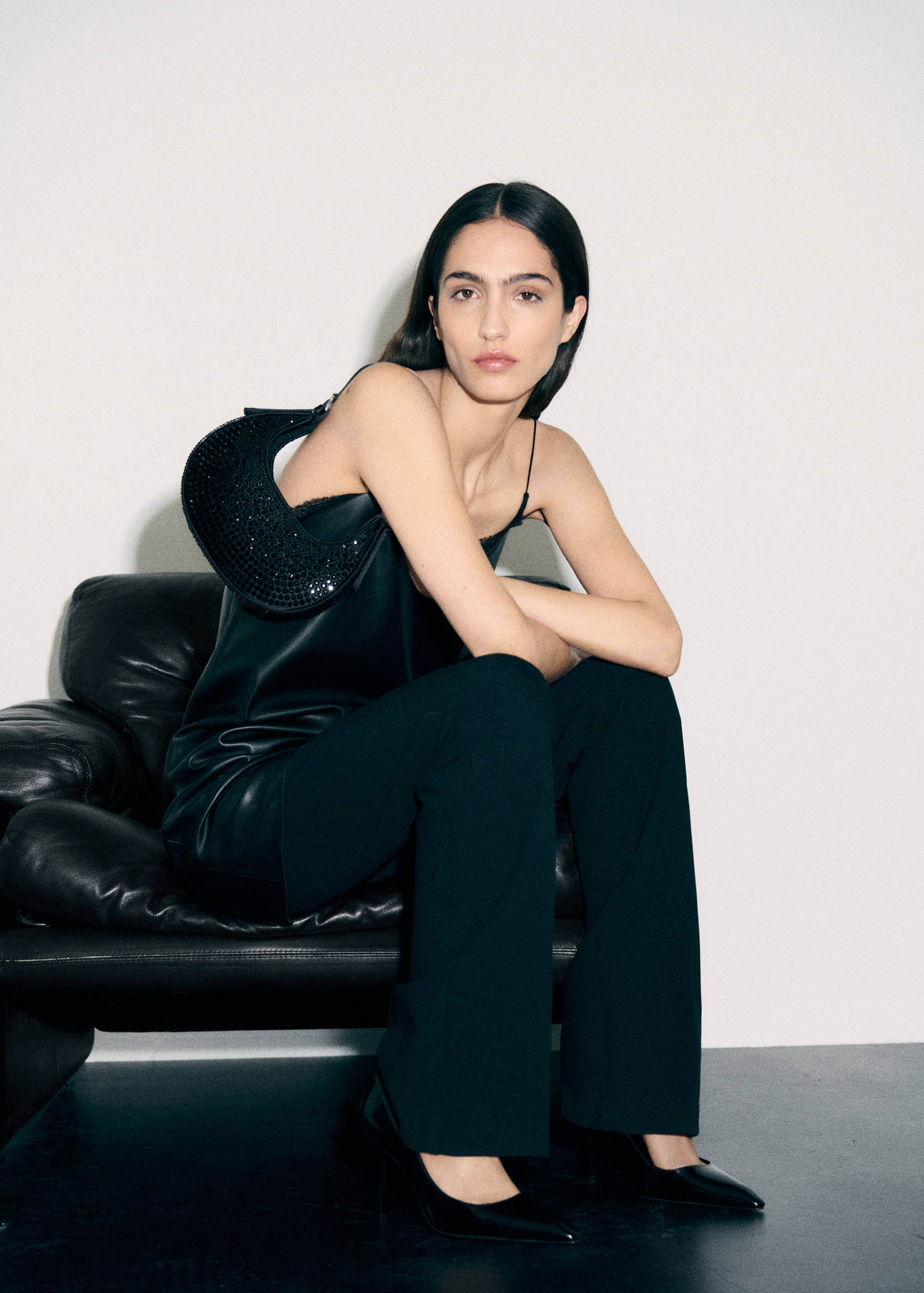 Shoulder bag with crystal detail - General plane