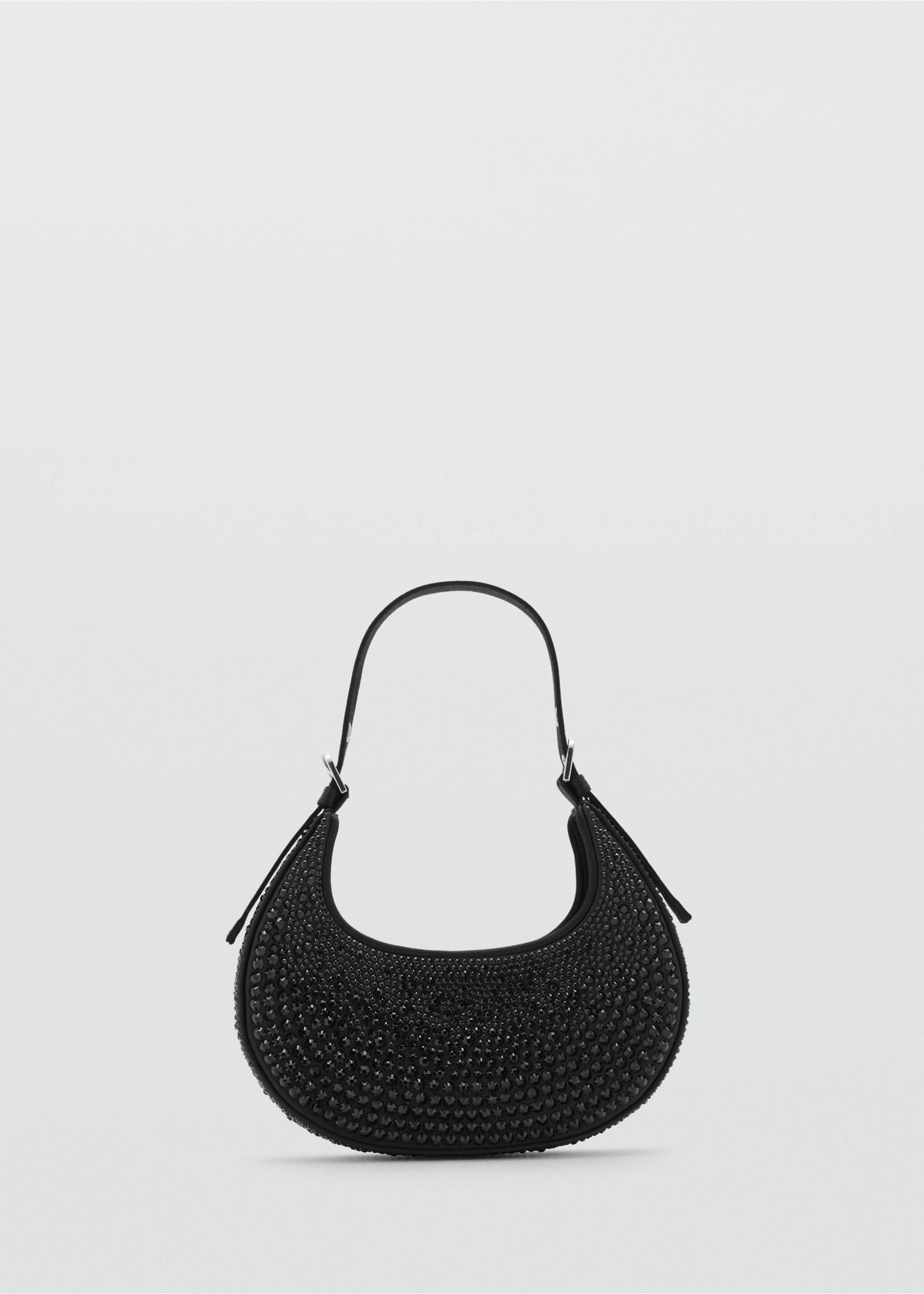 Schultertasche mit Kristallsteindetails - Artikel ohne Model, Schwarz. Ref: 87040427-00.