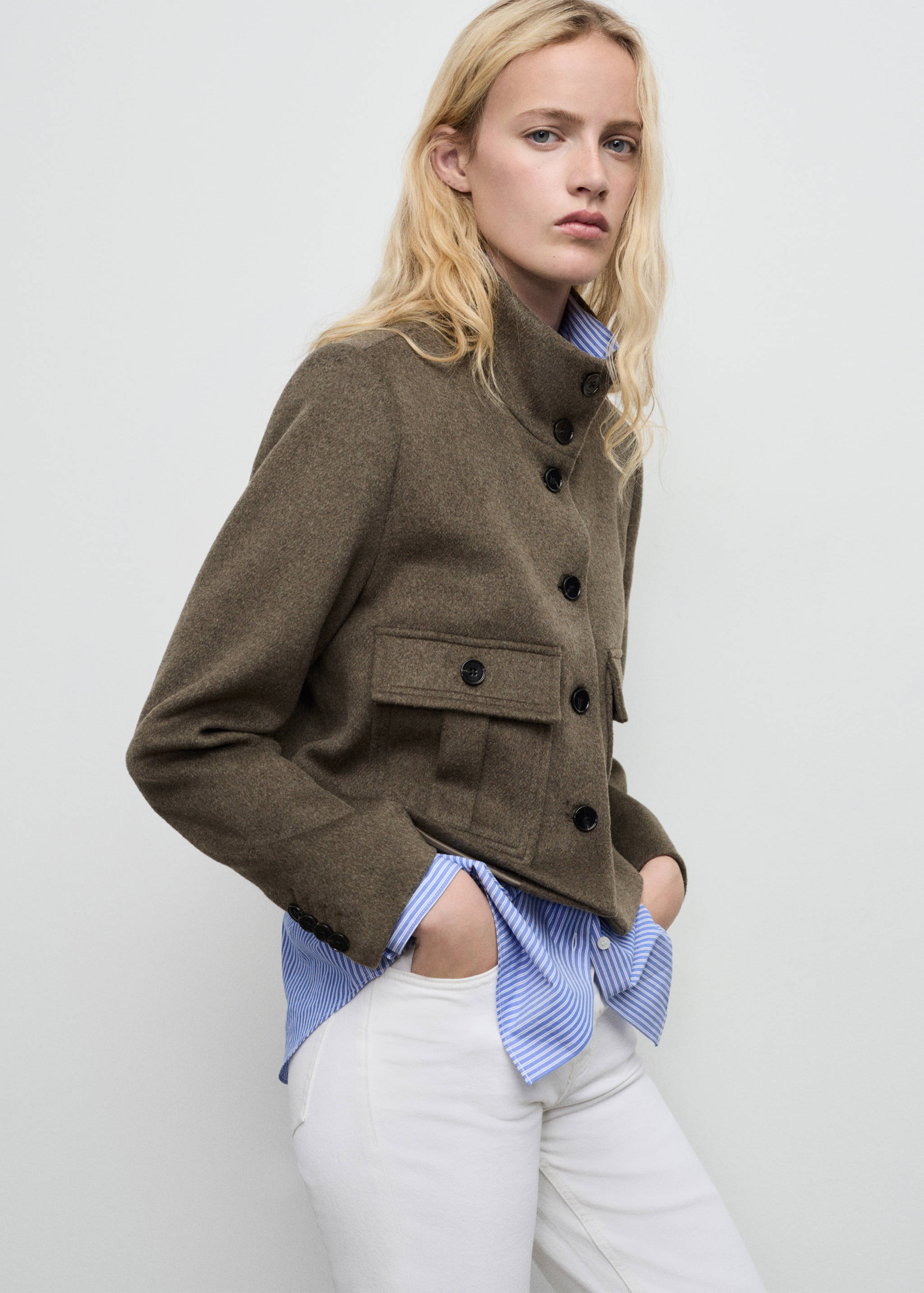 Wool-blend jacket with pockets - Details of the article 2