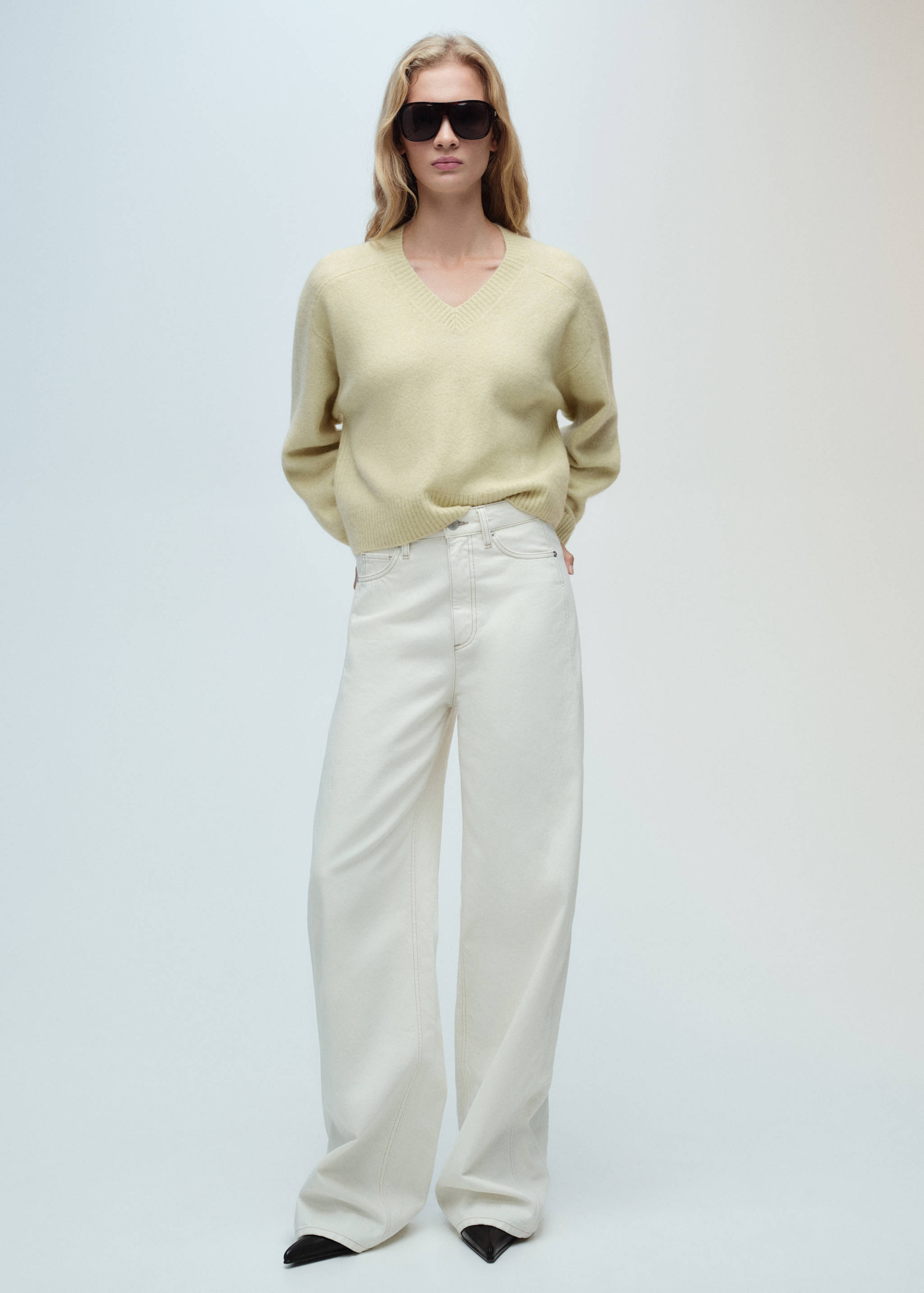 Jersey punto cuello pico - Plano general