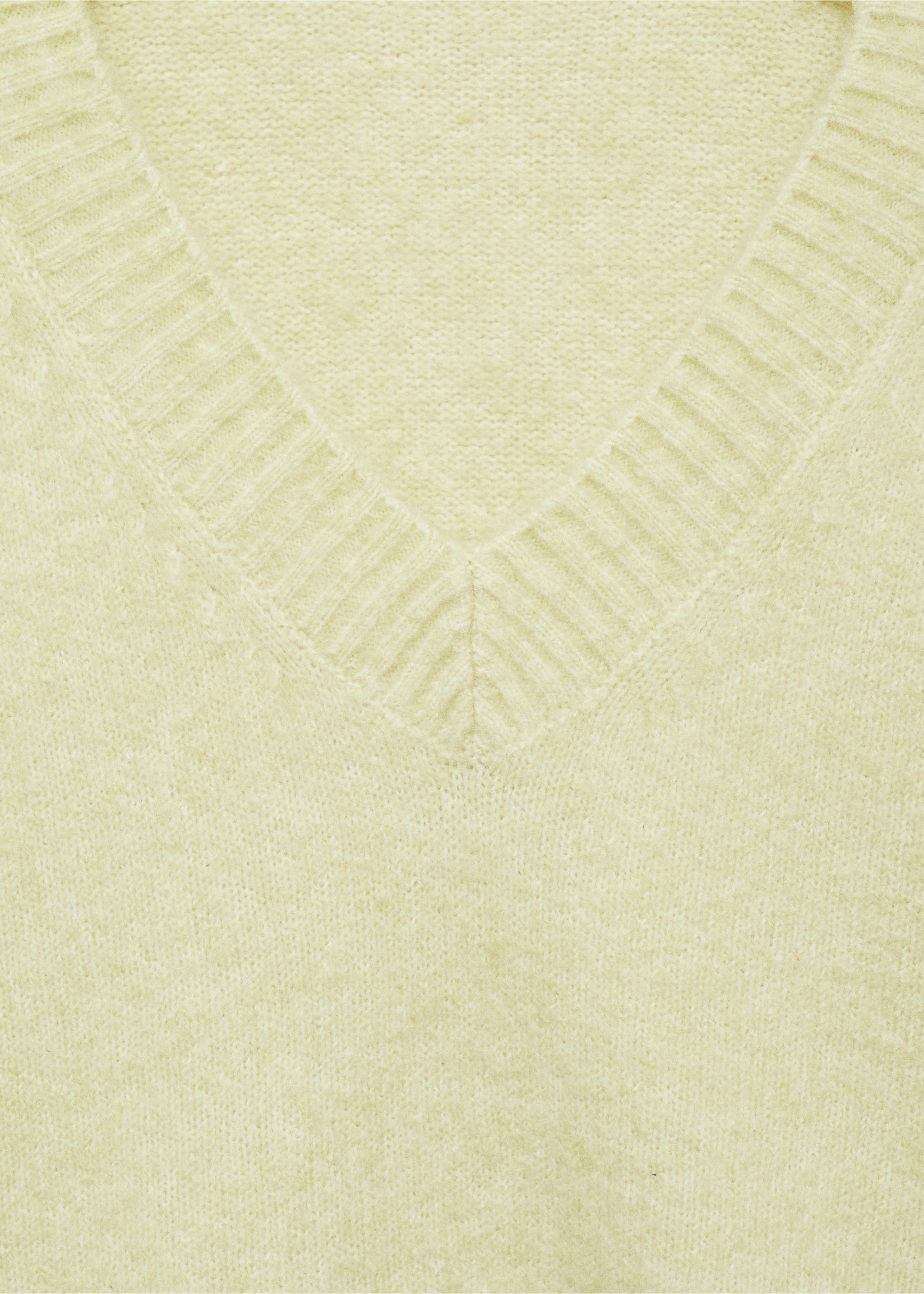 V-neck knit sweater - Details of the article 8, Pastel Green. Ref: 87040437-00.