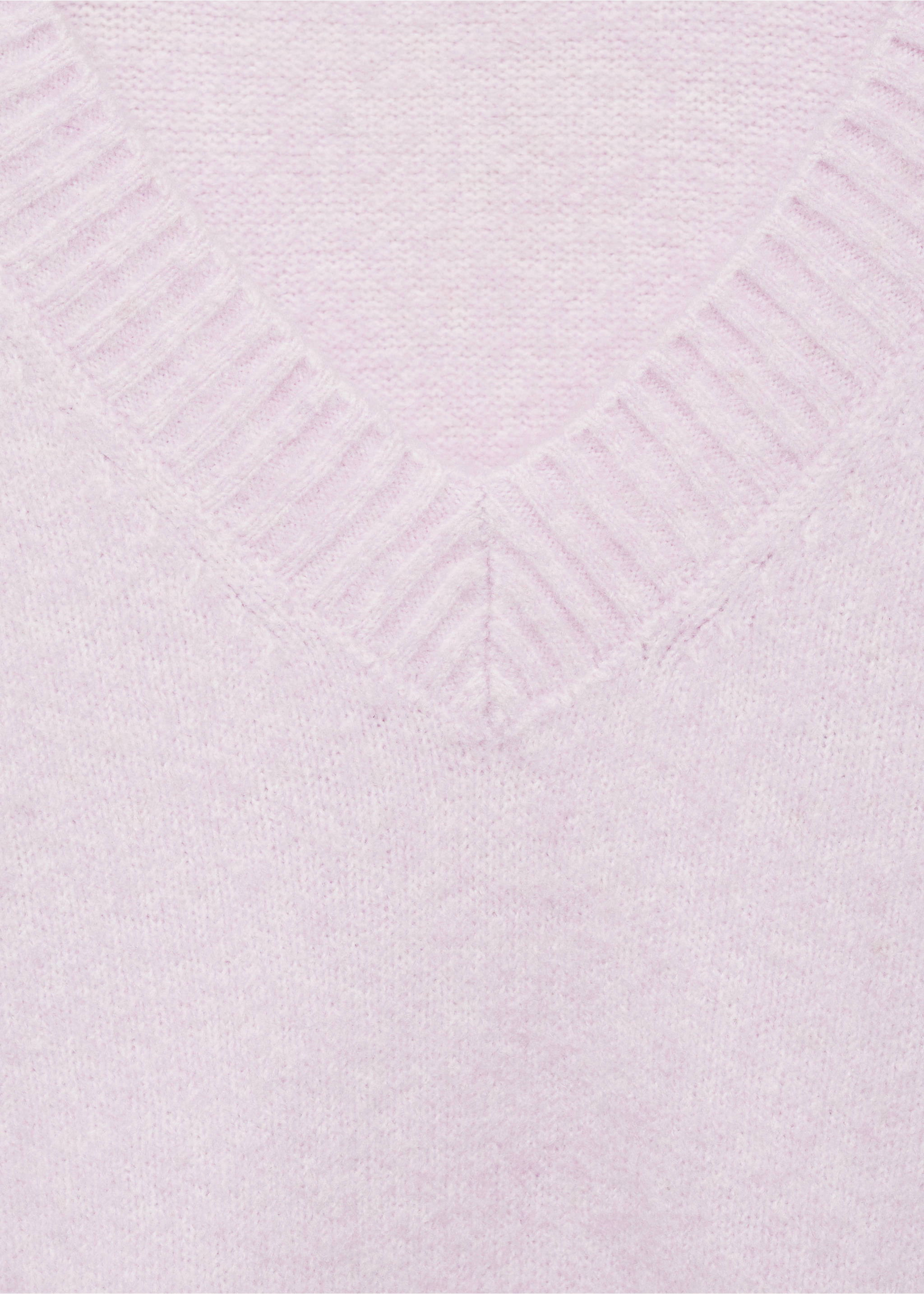 V-neck knit sweater - Details of the article 8, Light/Pastel Purple. Ref: 87040437-00.