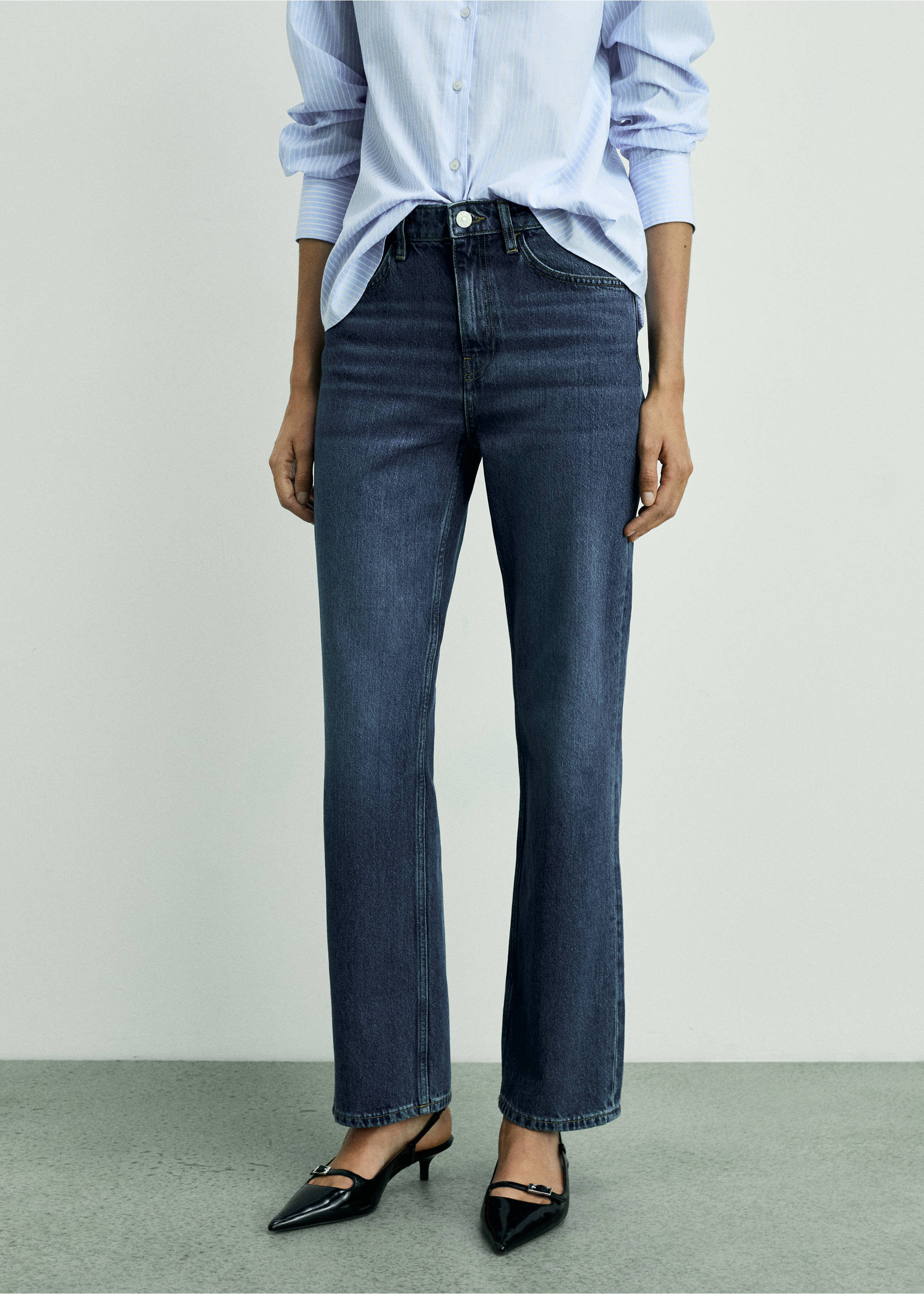 Matilda straight-fit mid-rise jeans - Middenvlak, Donkerblauw. Ref: 87040448-00.