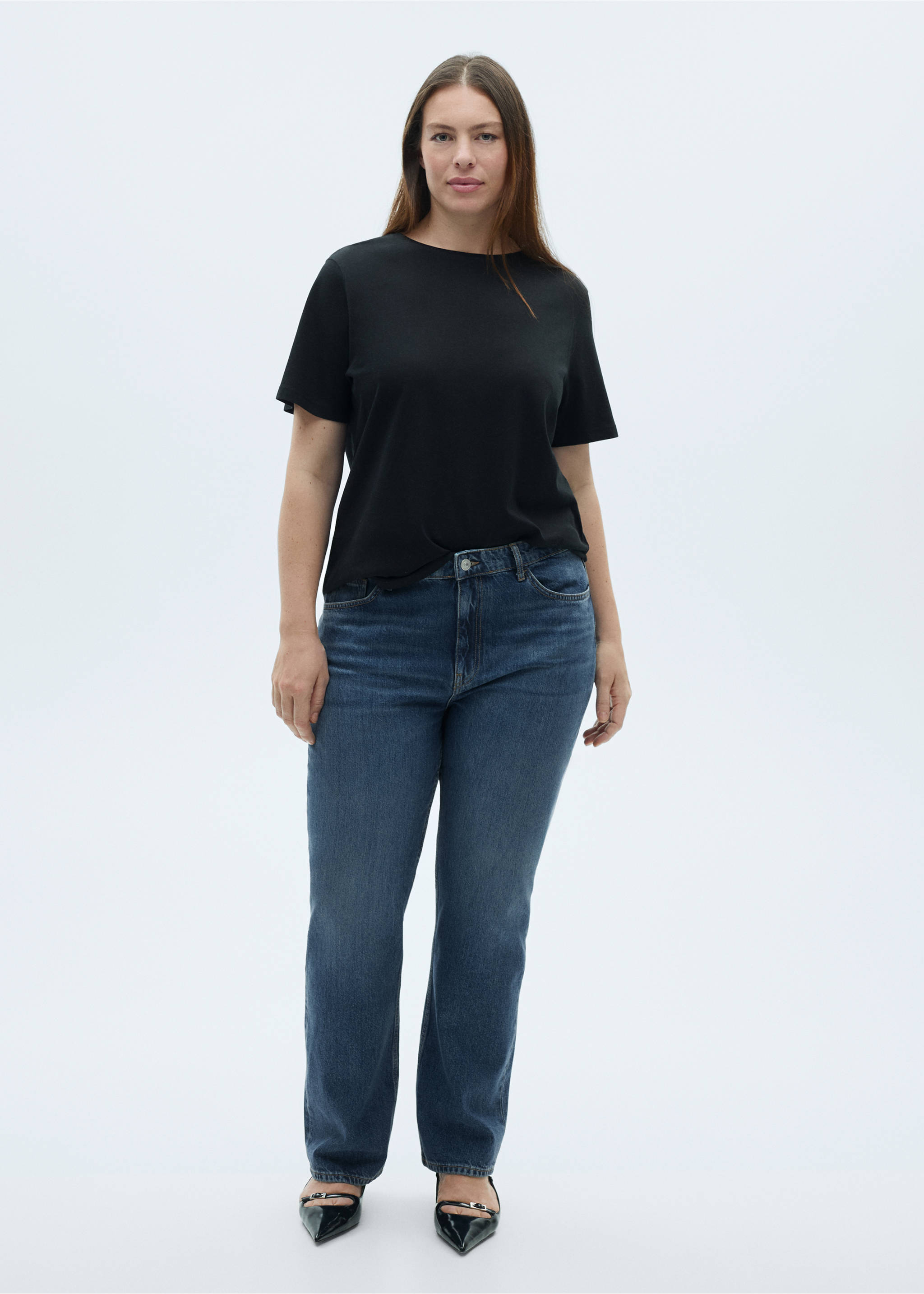 Matilda straight-fit mid-rise jeans - Detail van het artikel 3, Donkerblauw. Ref: 87040448-00.