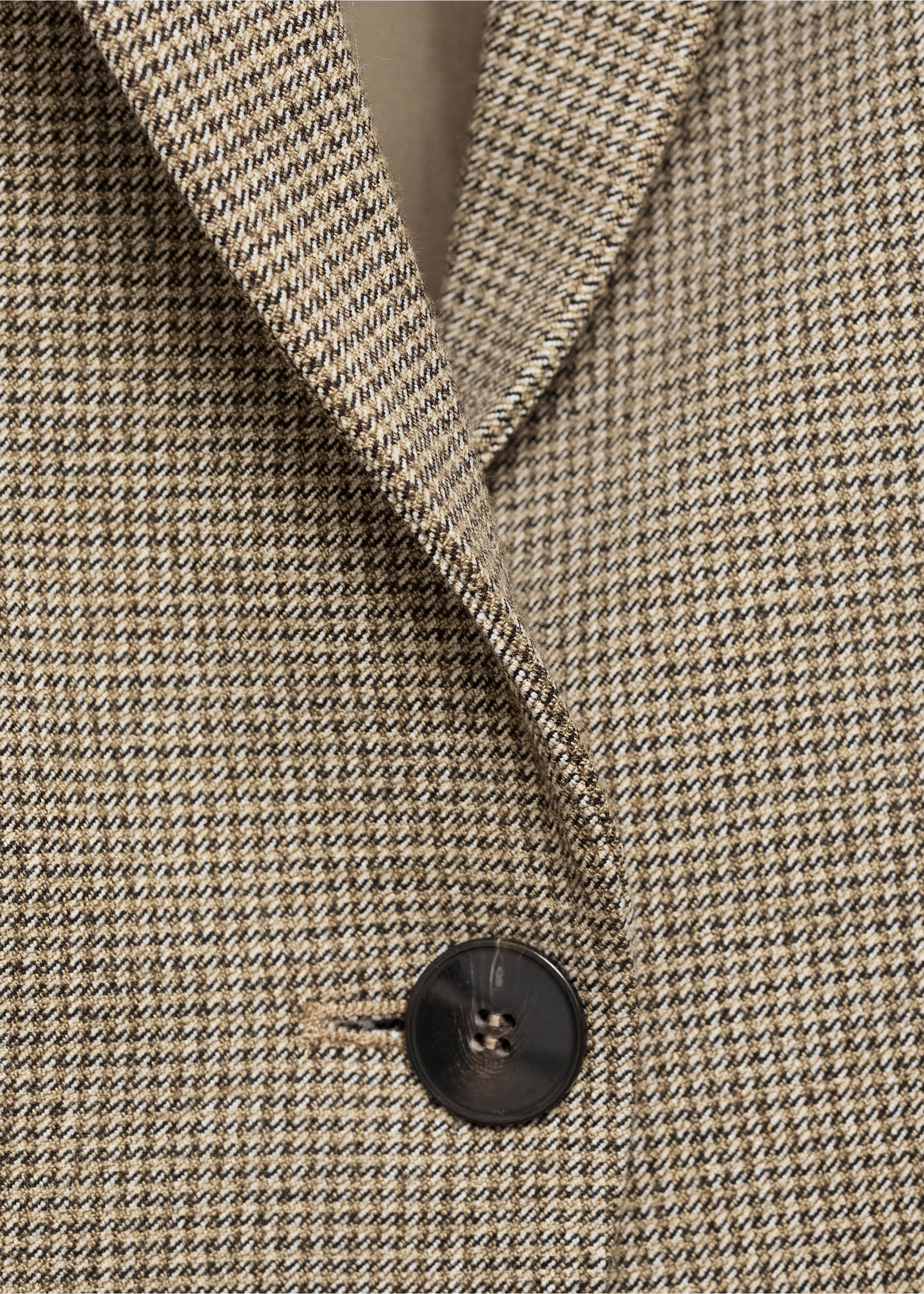Taillierter Blazer mit Mikro-Hahnentrittmuster - Detail des Artikels 8, Braun. Ref: 87040452-00.