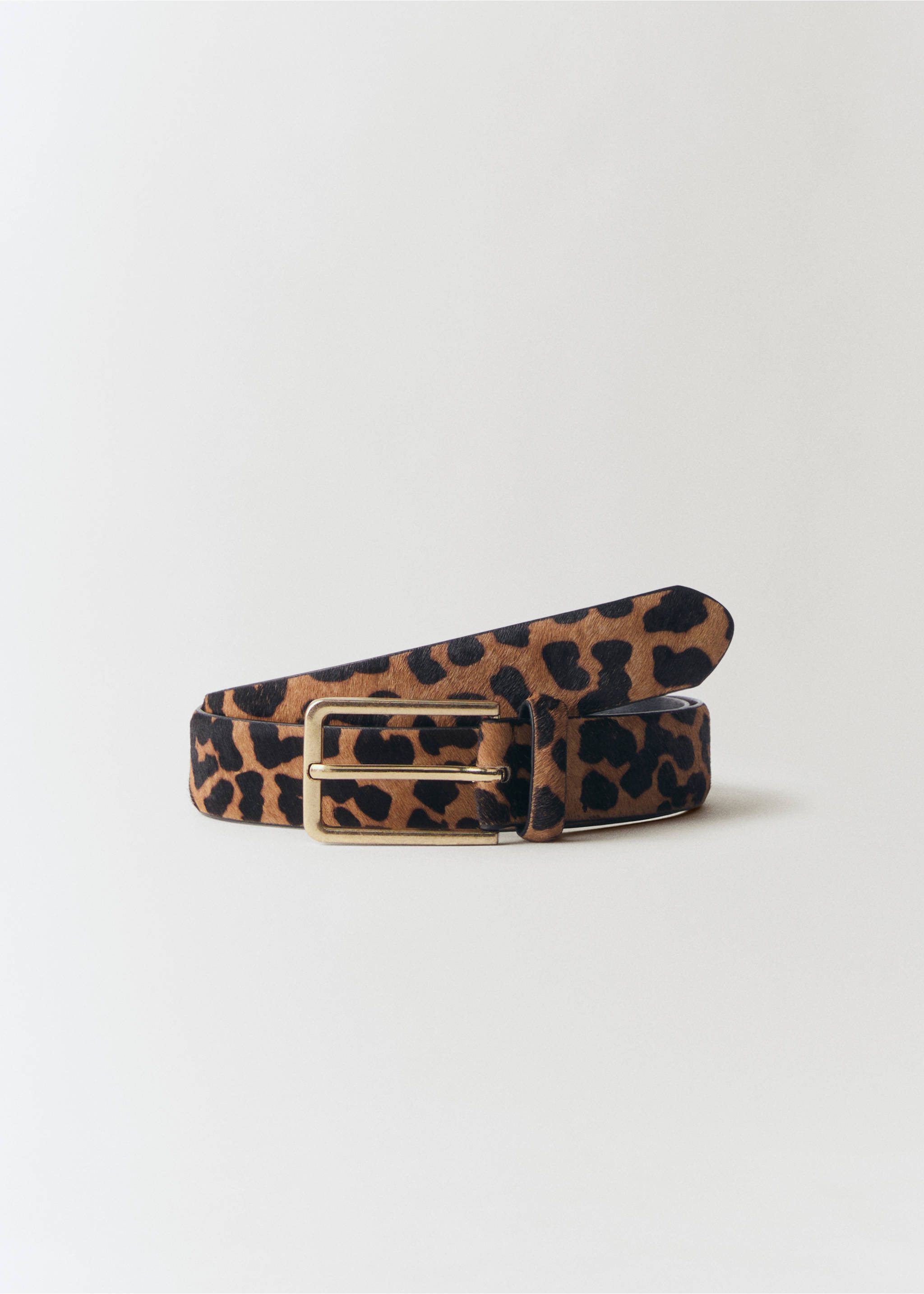 Leopard fur leather belt - Article without model, Brown. Ref: 87040455-00.