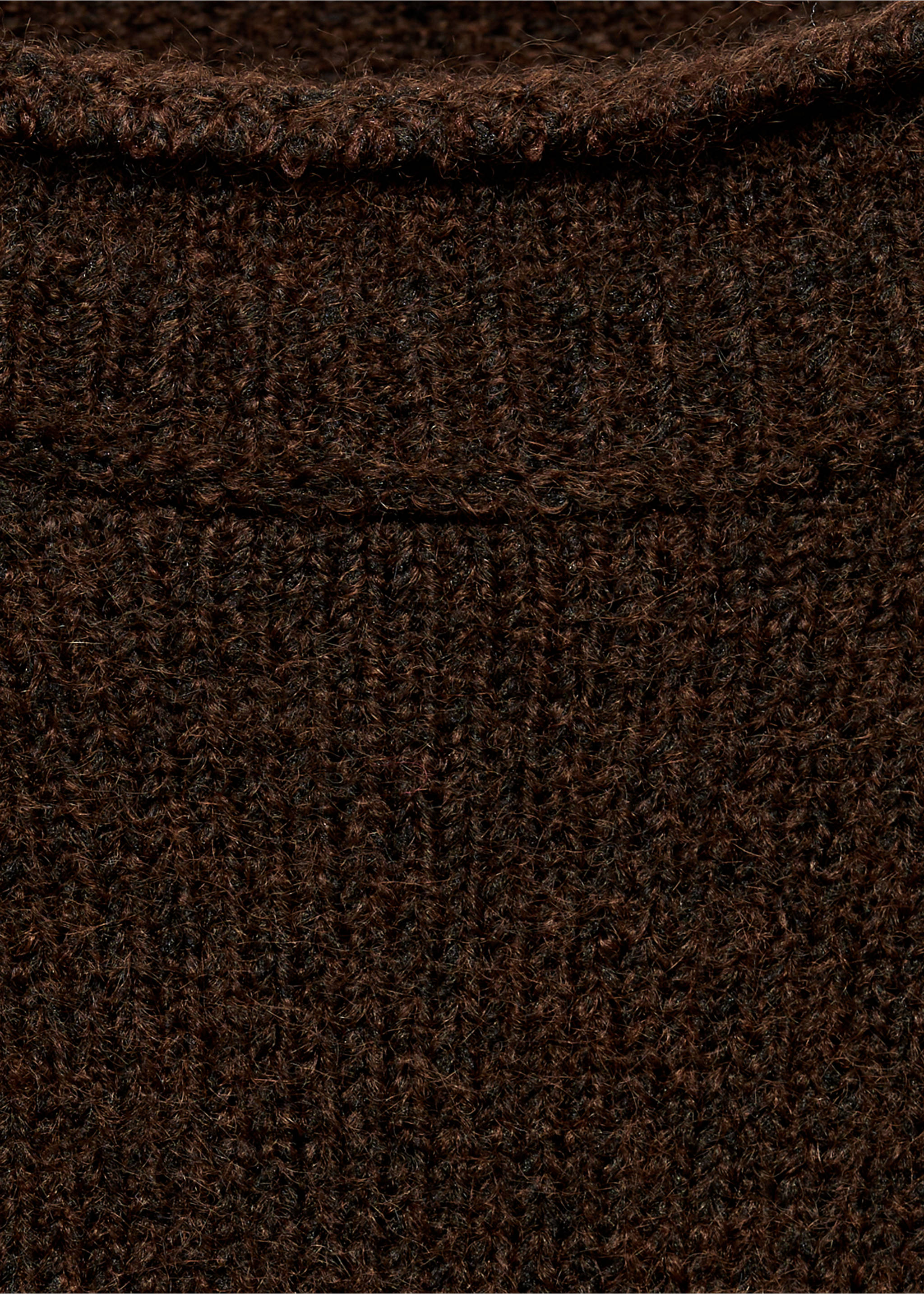Round-neck knitted sweater - Details of the article 8, Brown. Ref: 87040456-00.