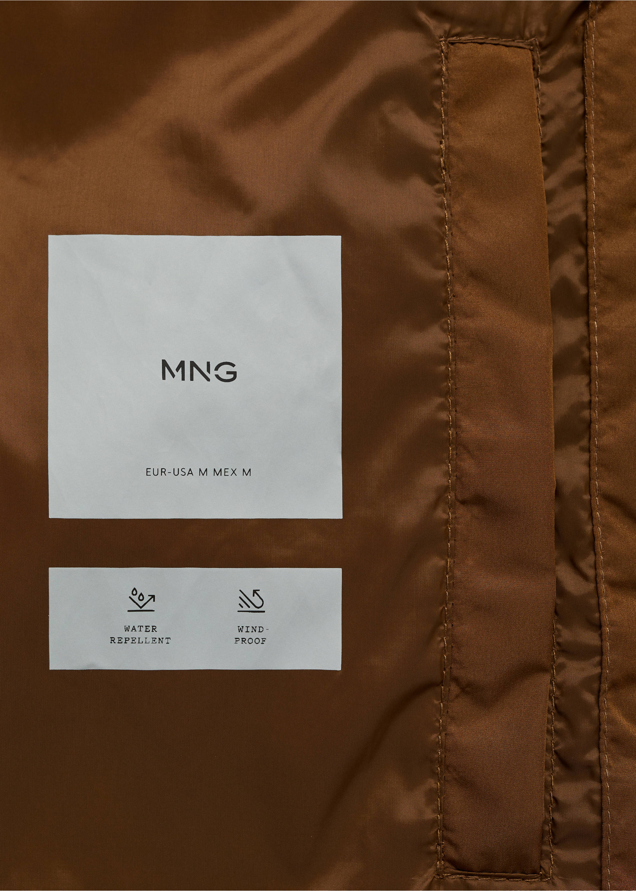 Anorak acolchado capucha water-repellent - Detalle del artículo 0, Marrón tabaco. Ref: 87040575-00.