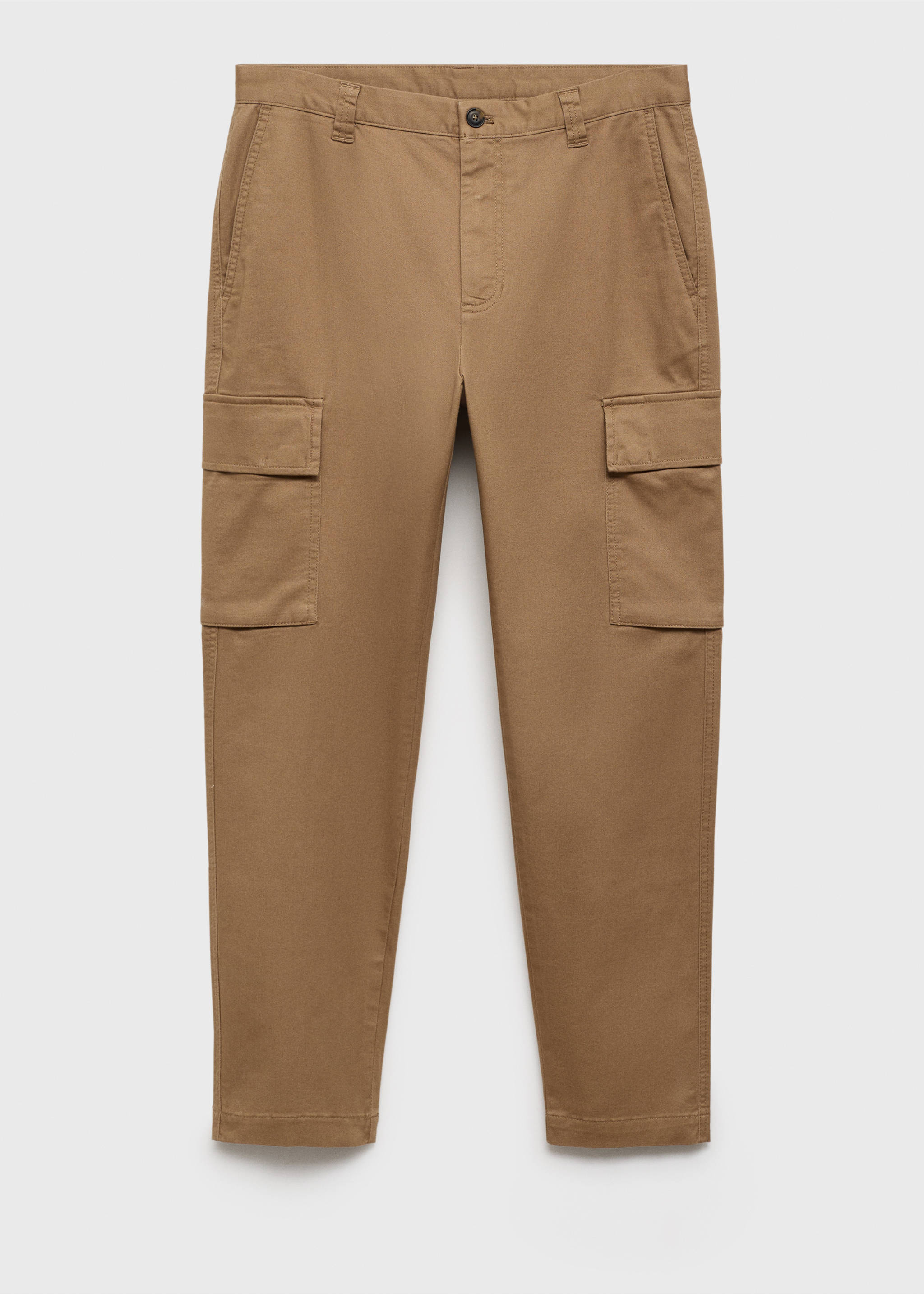 Regular fit cotton cargo trousers - Article without model, Medium Brown. Ref: 87040576-00.