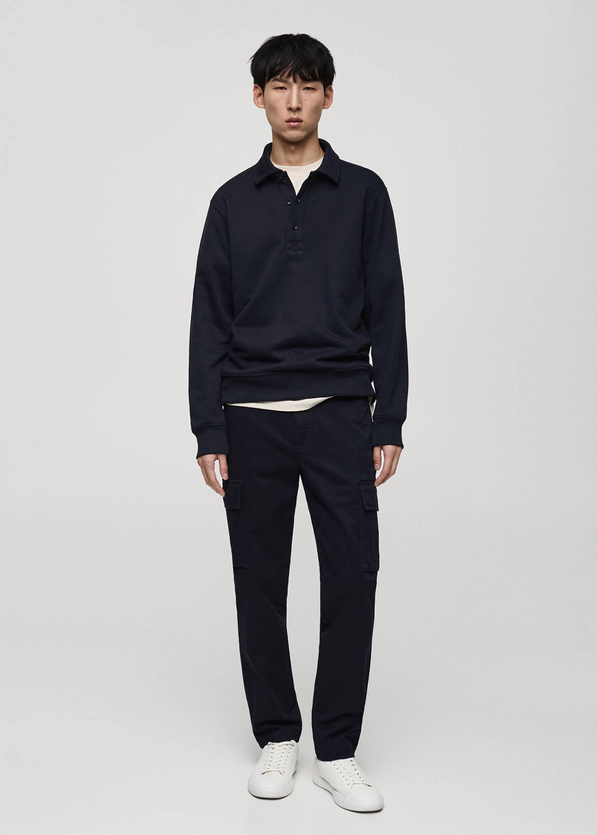 Regular fit cotton cargo trousers