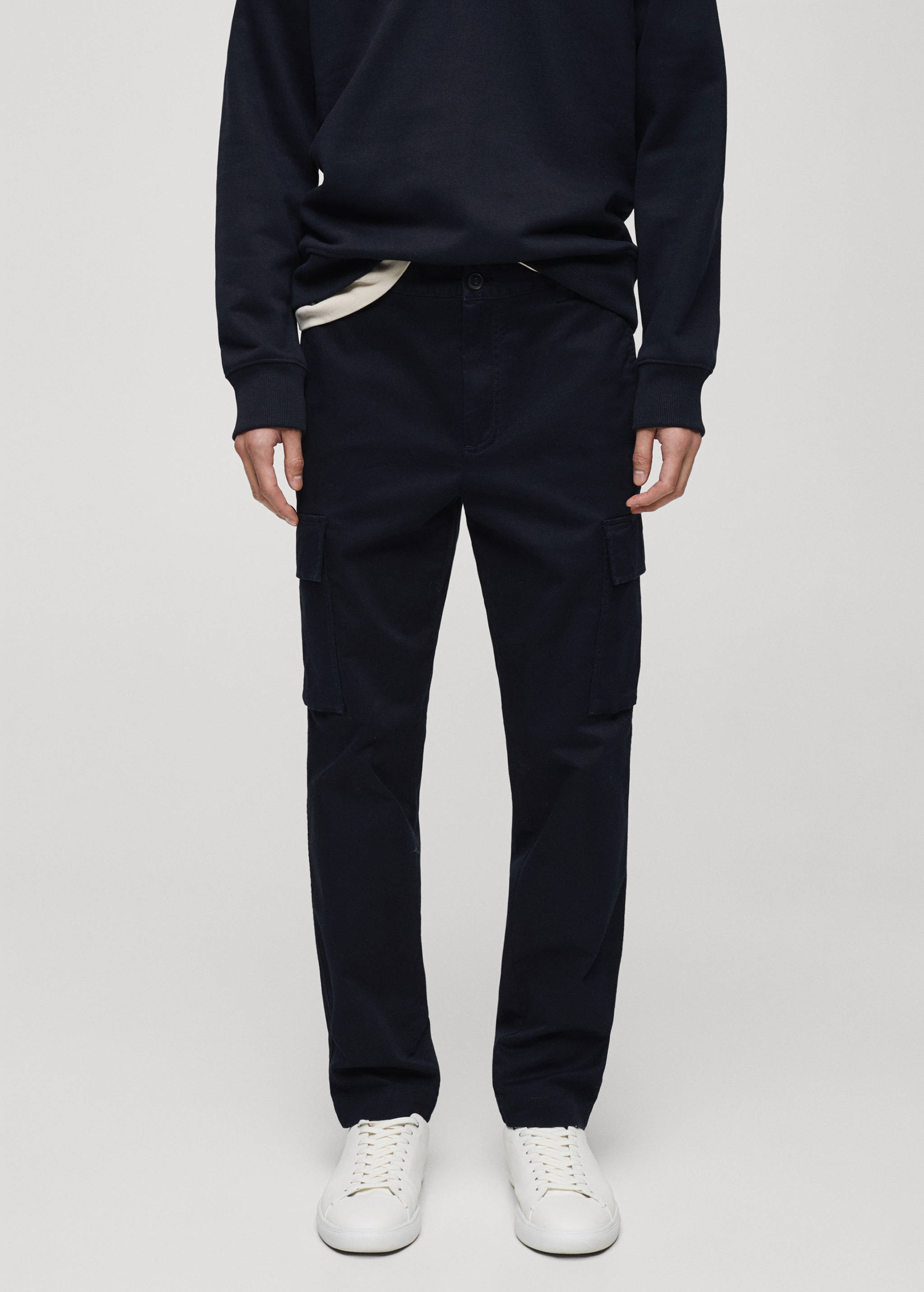 Pantalons cargo cotó regular fit - Pla mig