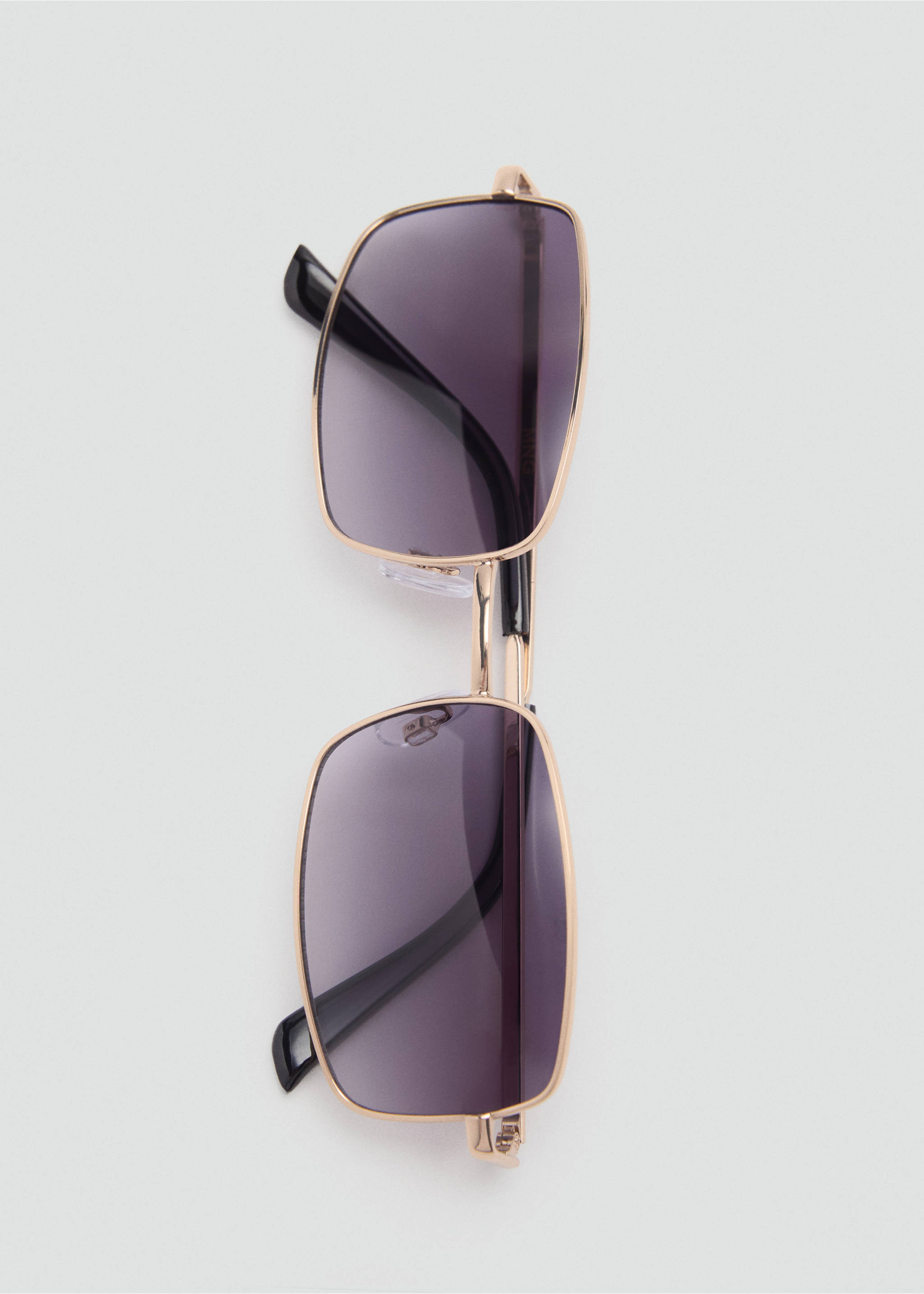 Metallic frame sunglasses - Details of the article 3, Gold. Ref: 87040577-00.