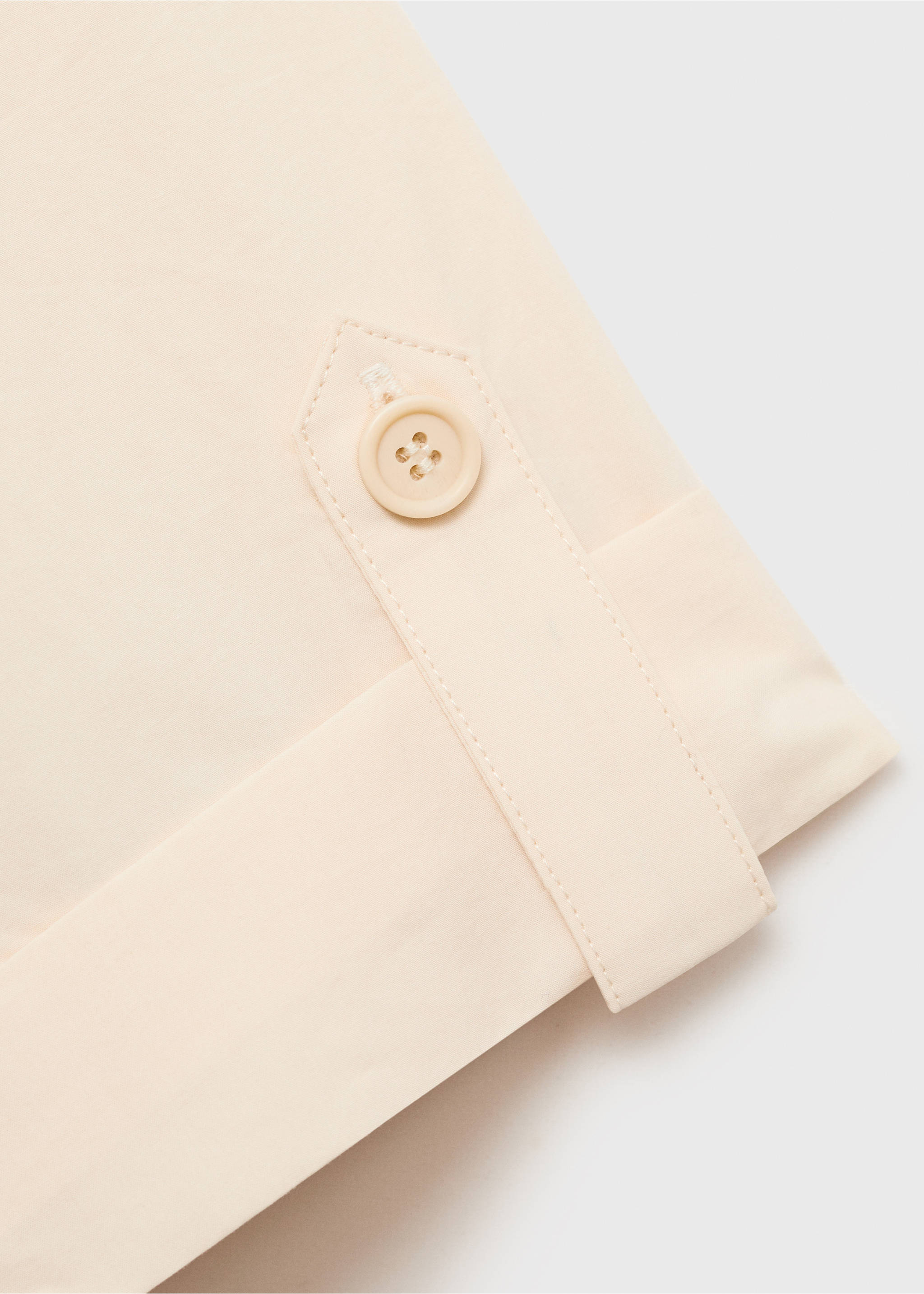Chest-pocket cotton blouse - Details of the article 0, Ecru. Ref: 87040579-00.