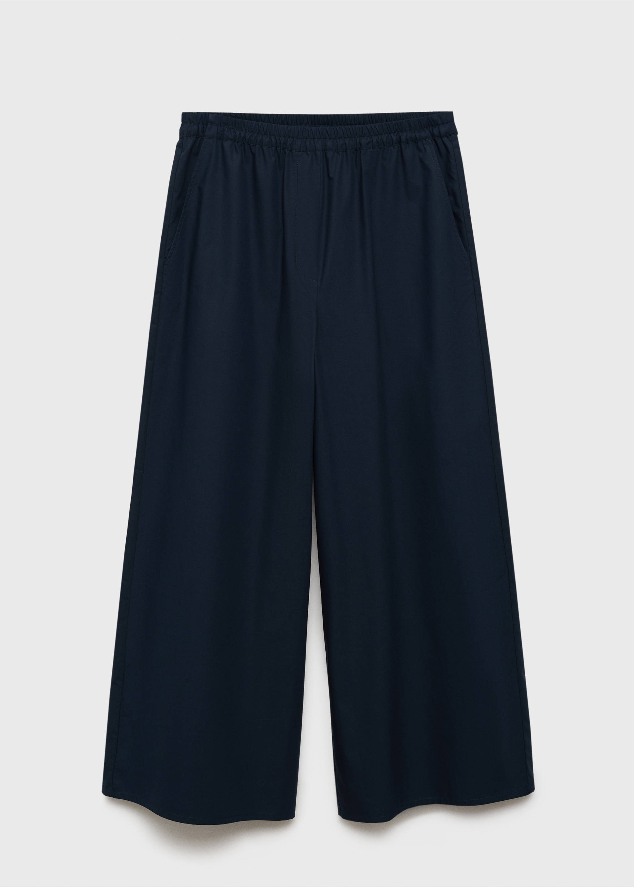 Cotton culotte trousers - Article without model, Dark Navy. Ref: 87040583-00.