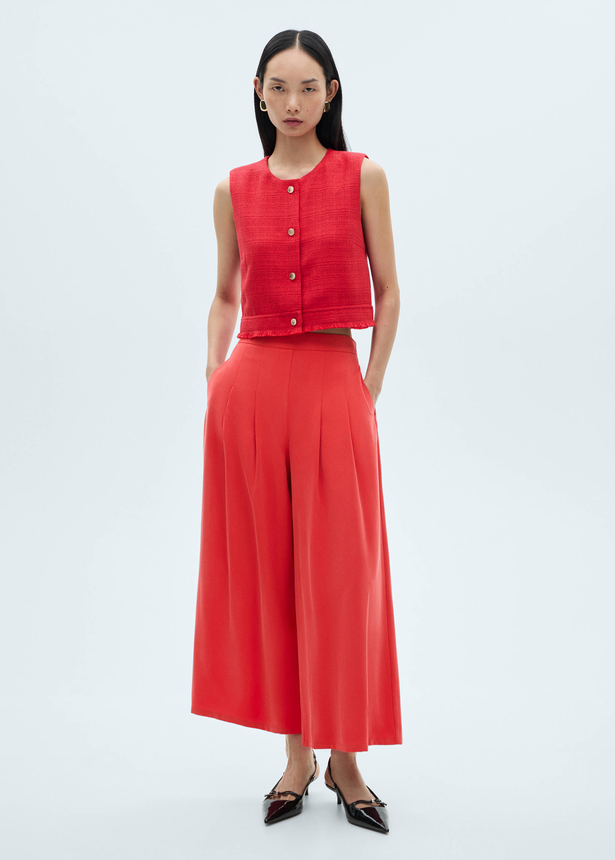 Pantalón wide leg tablas - Plano general